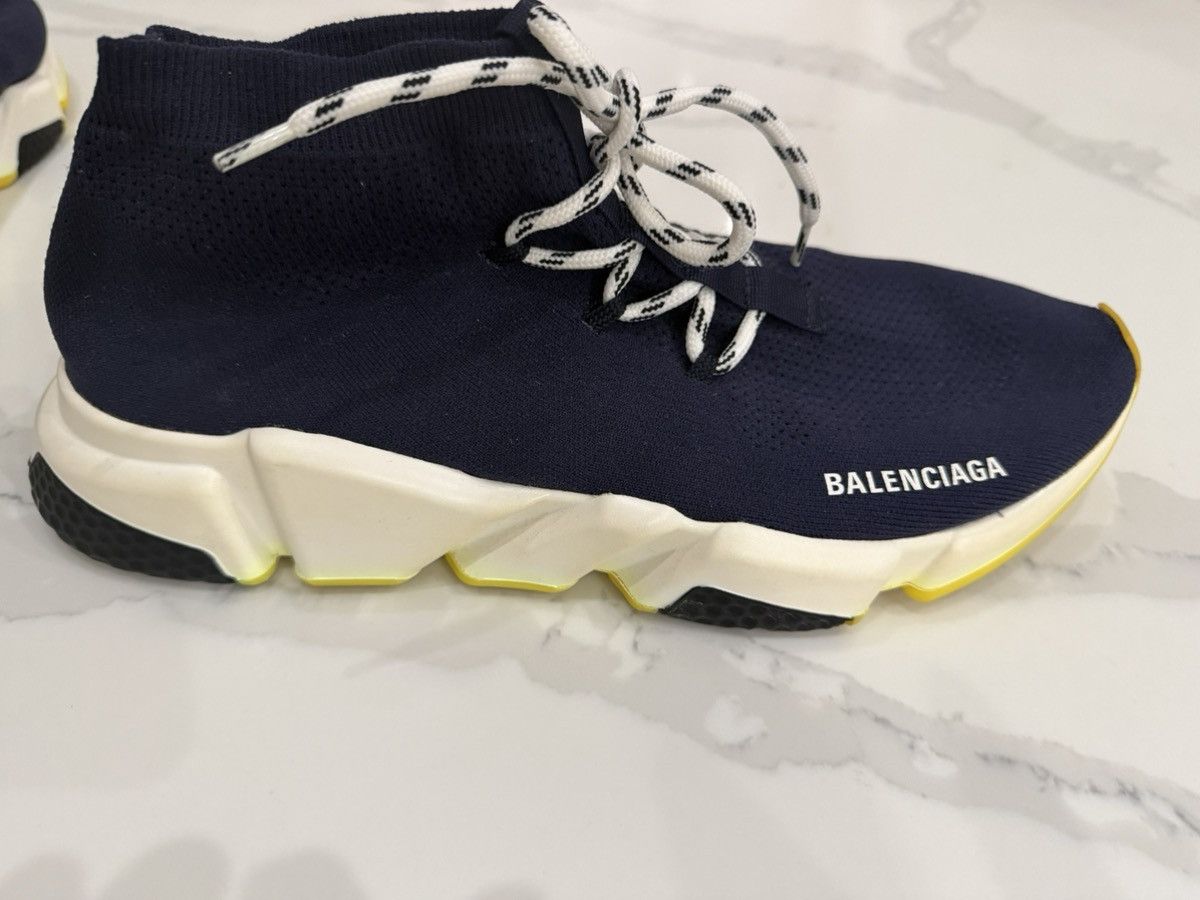 Balenciaga Balenciaga Navy Blue/Neon Green Sock Shoe Sneakers Size US 12 / EU 45 - 10 Thumbnail