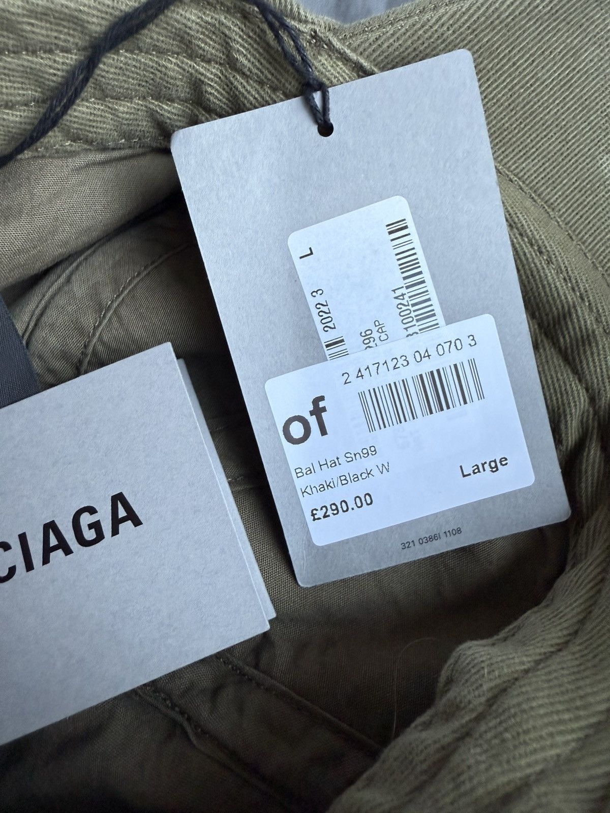 Balenciaga Balenciaga x Demna khaki military logo cap hat Grail L Size ONE SIZE - 19 Thumbnail