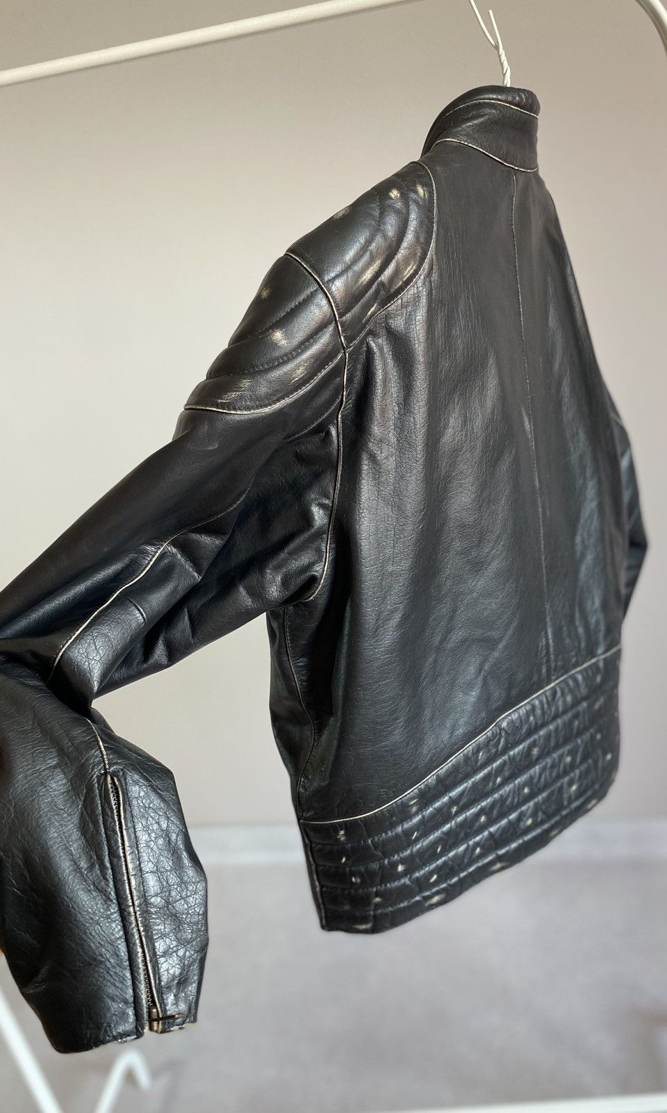 Vintage Buffalo Leather Jacket Distressed Effect Coat Size US XL / EU 56 / 4 - 13 Thumbnail