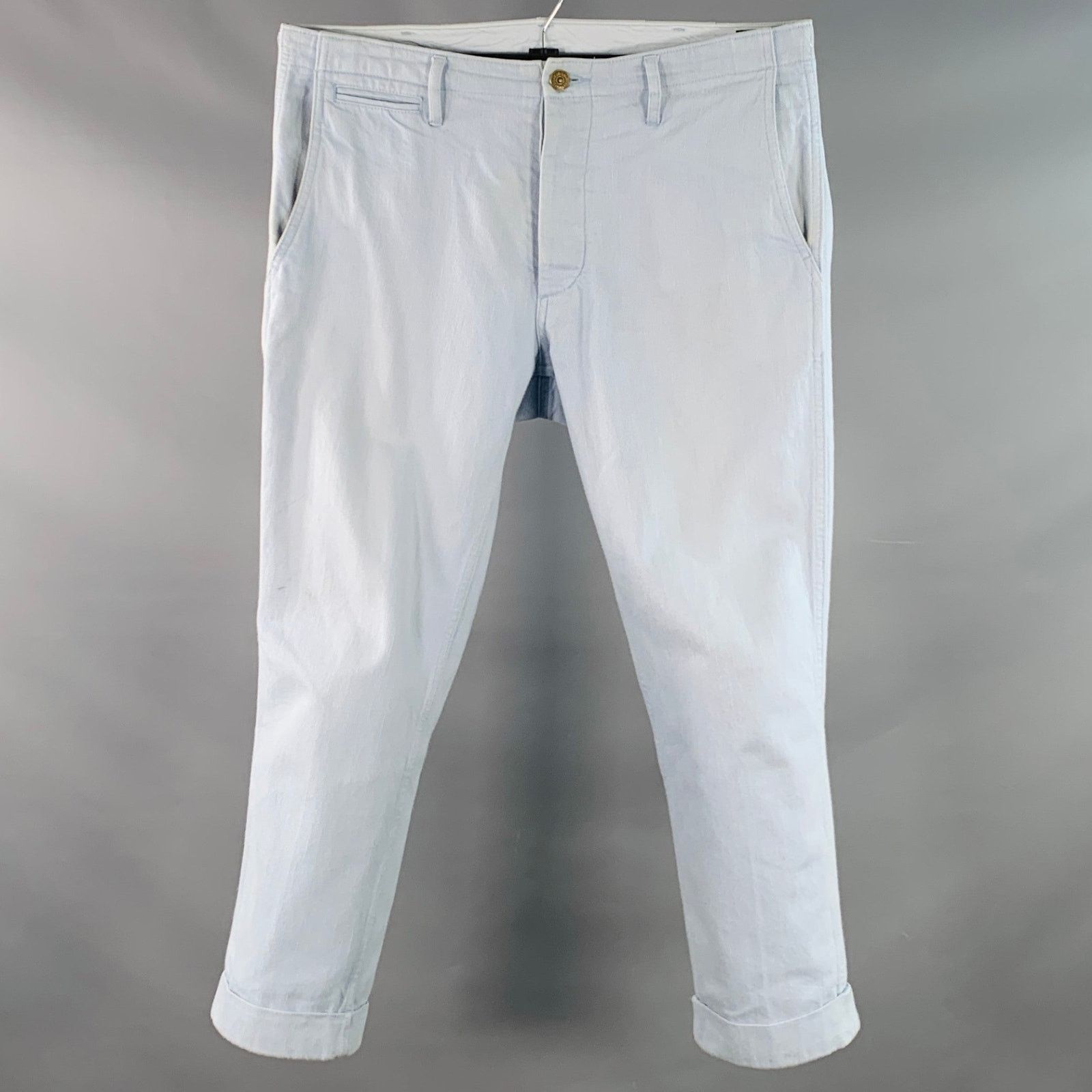 Visvim Size M Blue Twill Cotton Straight Back Cinch Casual Pants Size US 33 - 1 Thumbnail