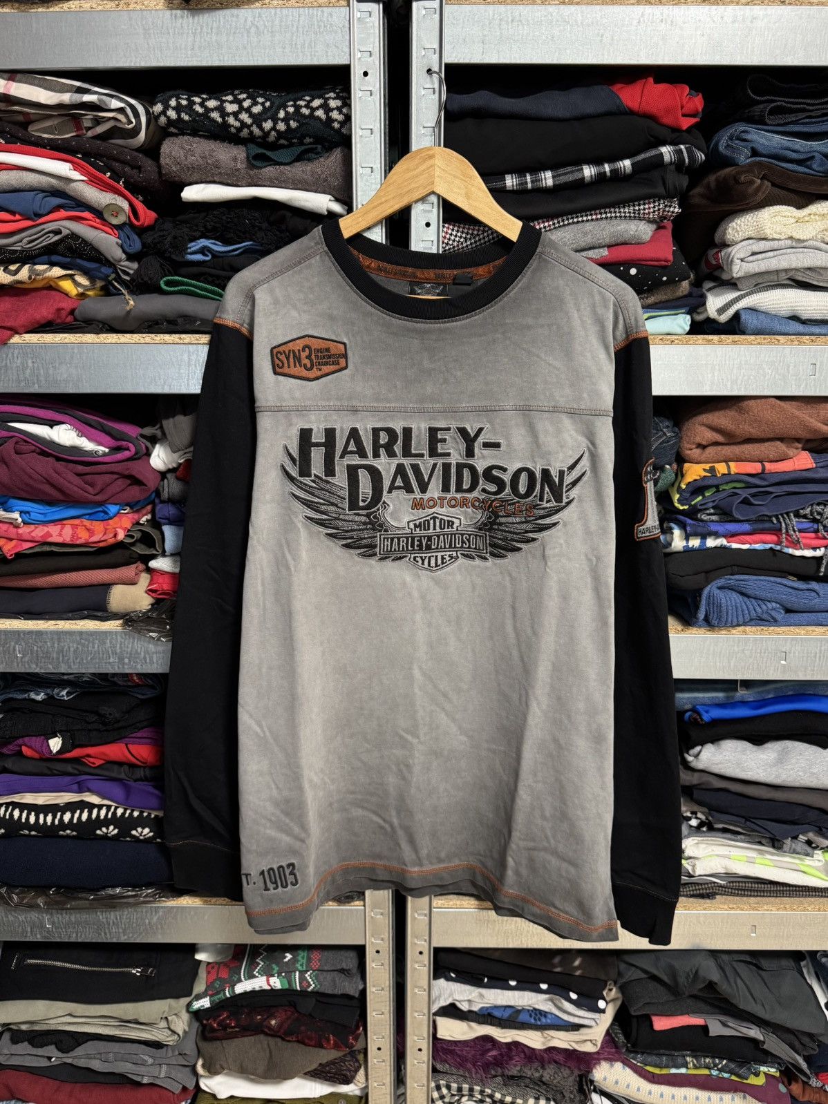 Harley Davidson Harley-Davidson Long Sleeve Shirt Winged Logo Biker Tee Sz L Size US L / EU 52-54 / 3 - 1 Thumbnail