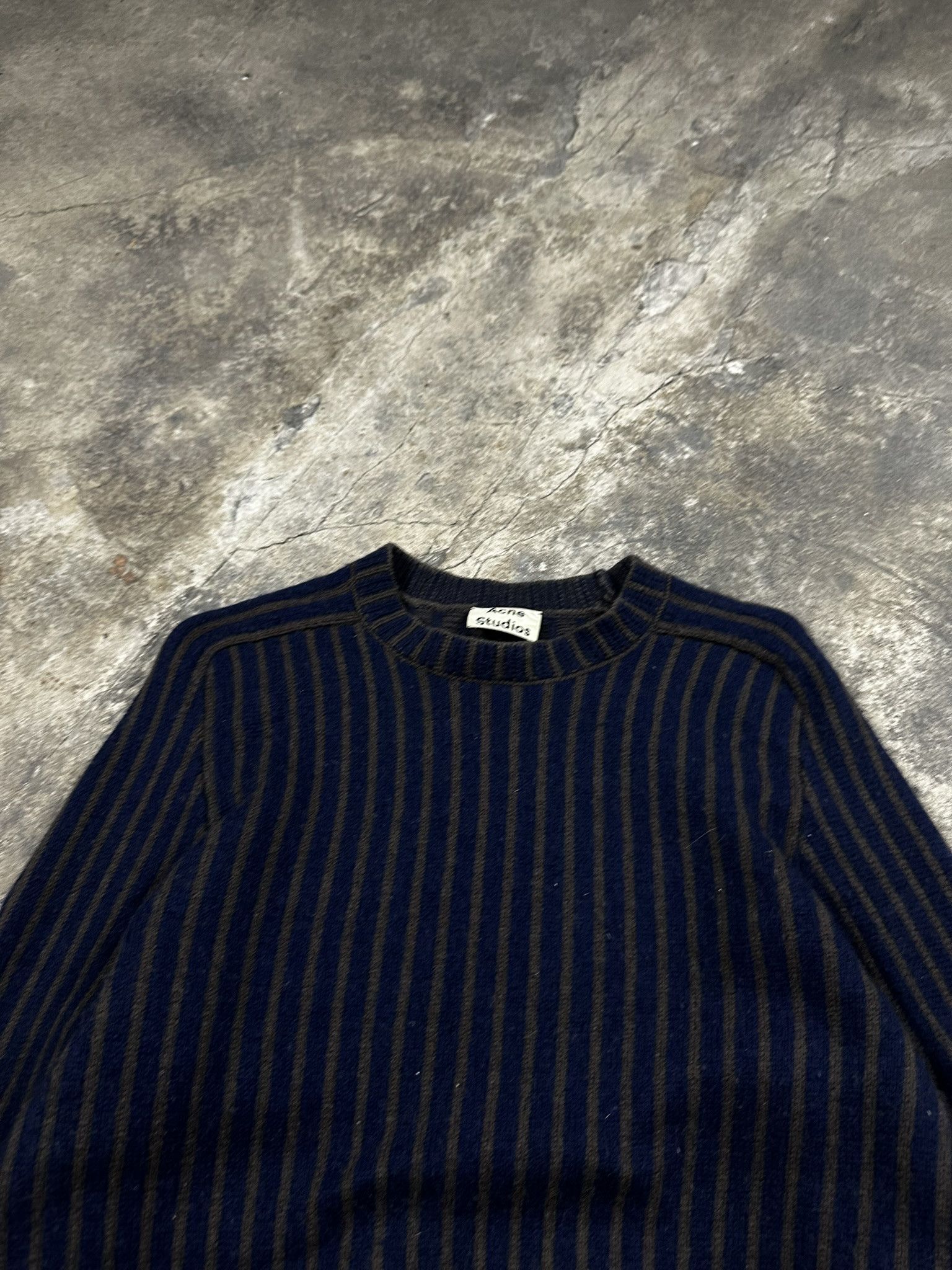 Acne Studios Acne Studios Wool Stripped Kite Stripes Knit Sweater Navy Size US M / EU 48-50 / 2 - 2 Thumbnail
