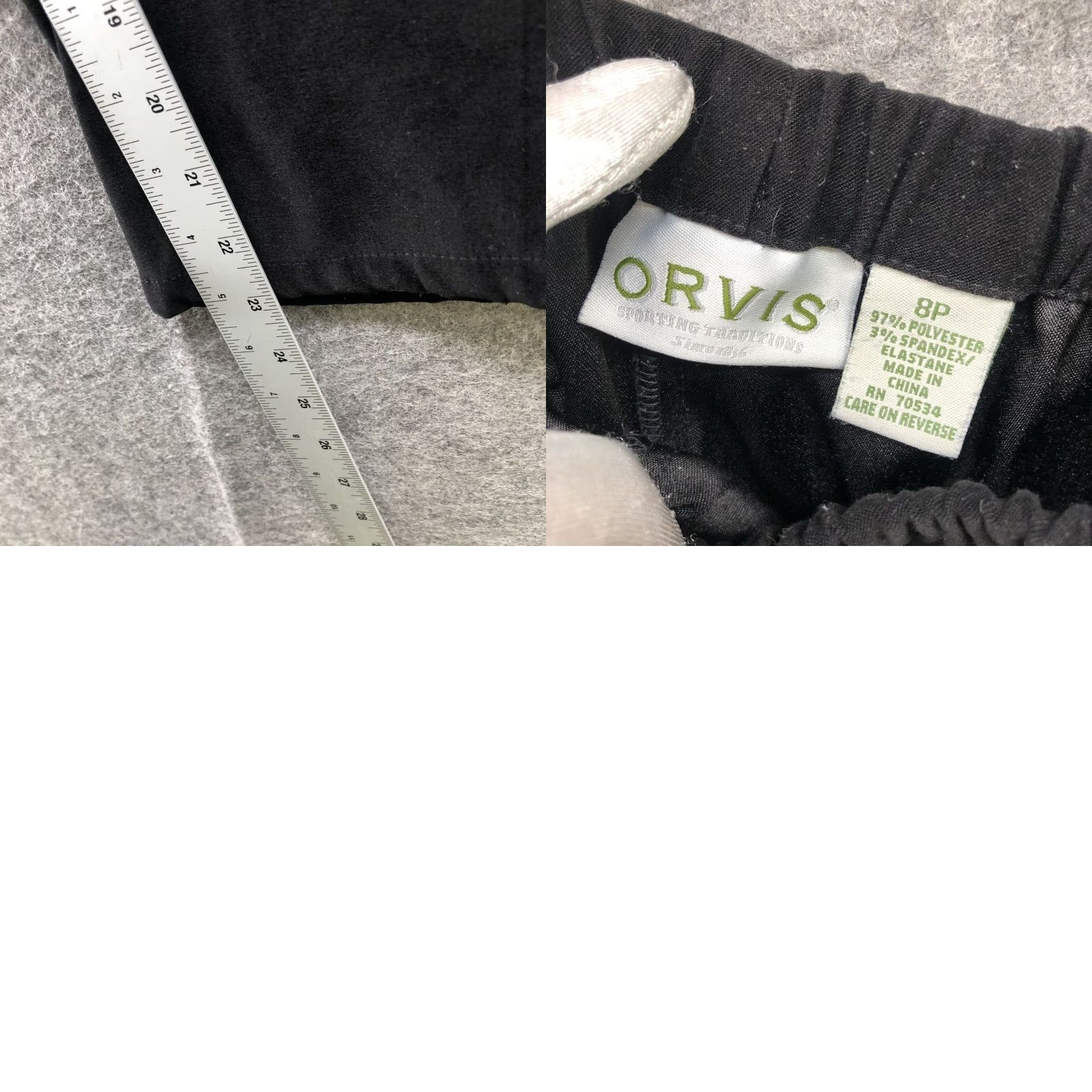 Orvis Orvis Womens Pants 8P Black Faux Suede Pull On Cropped Zipper Pocket Wide-Leg Relaxed Size 30" / US 8 / IT 44 - 8 Thumbnail