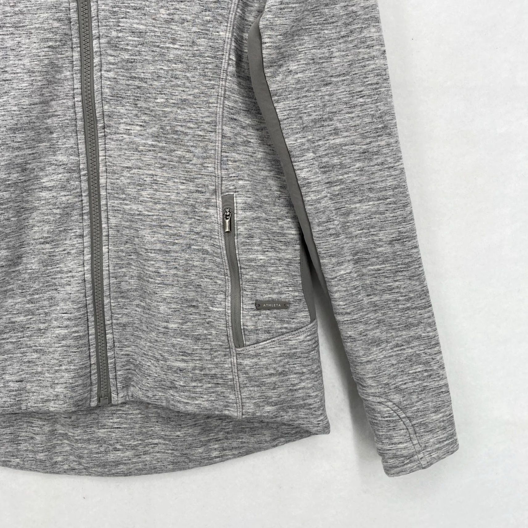 Athleta VINTAGE Athleta Stronger Jacket Womens Small Gray Hooded Full Zip Fleece Lined Pockets Size S / US 4 / IT 40 - 3 Thumbnail