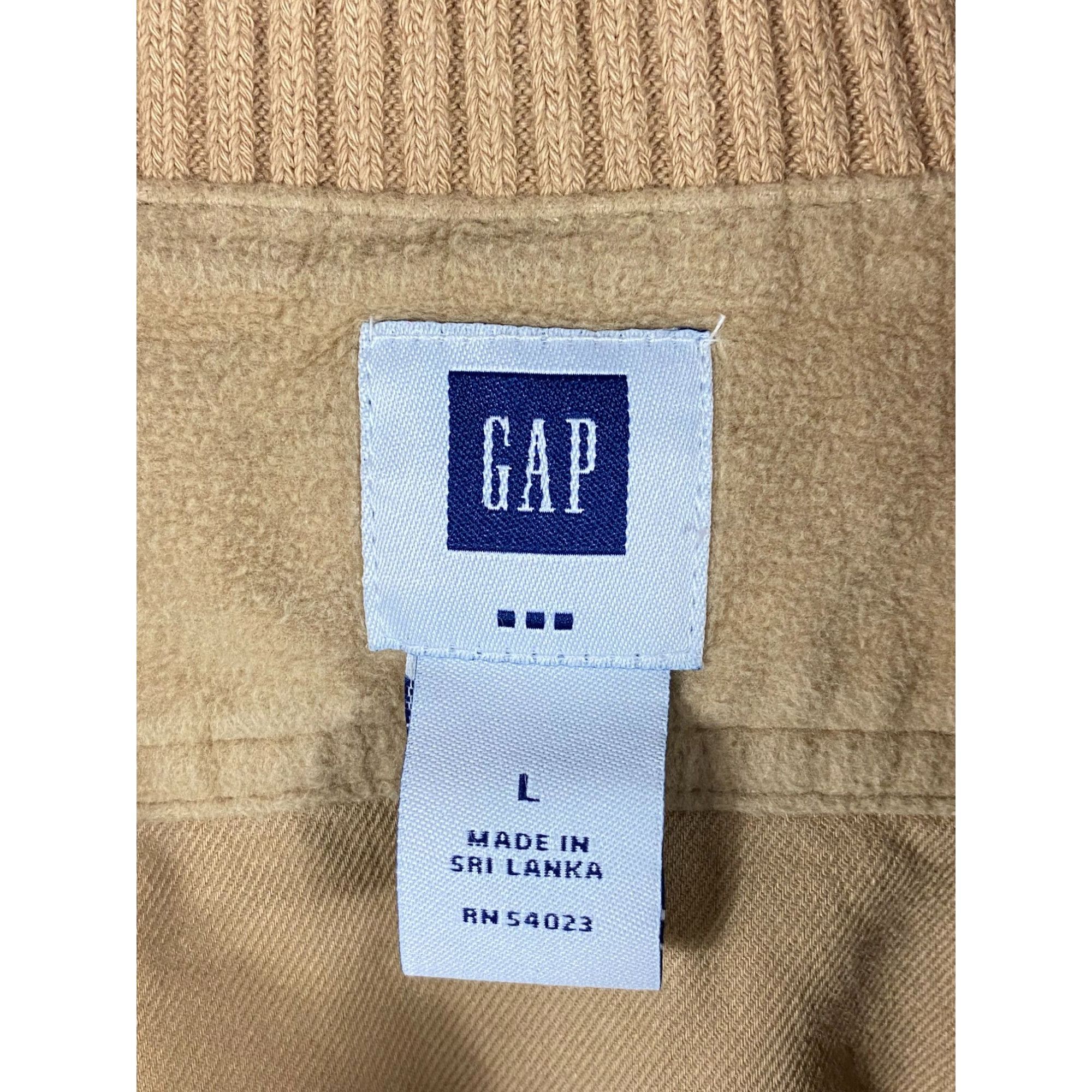 Gap Vintage 2004 GAP 4-Pockets Full Zip Bomber Jacket Tan Large Size L / US 10 / IT 46 - 3 Thumbnail