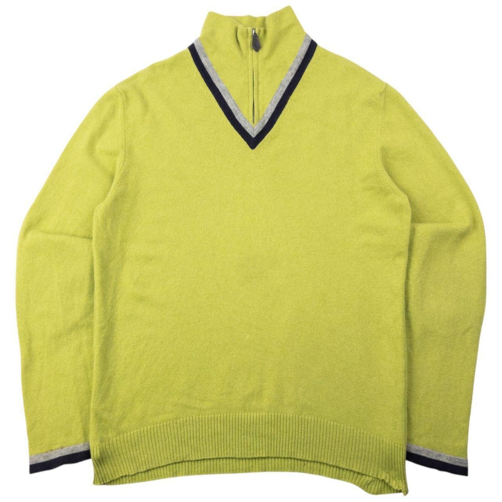 Hermes Vintage 90s Hermès Q Zip Cashmere Jumper Size XL Size US M / EU 48-50 / 2 - 2 Thumbnail