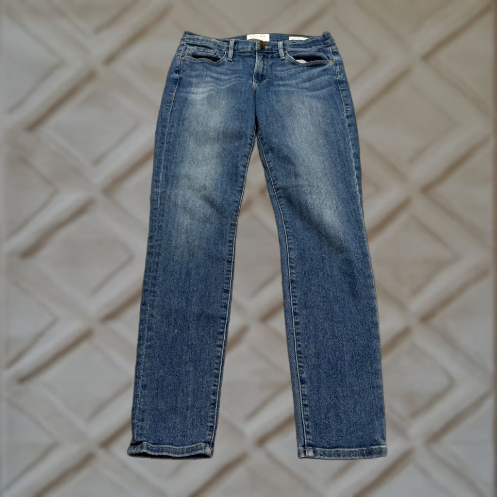 Madewell VINTAGE Frame Le Skinny De Jeanne Crop Denim Jeans Womens 27 Blue Mid Rise Medium Wash Size 27" / US 4 / IT 40 - 1 Thumbnail