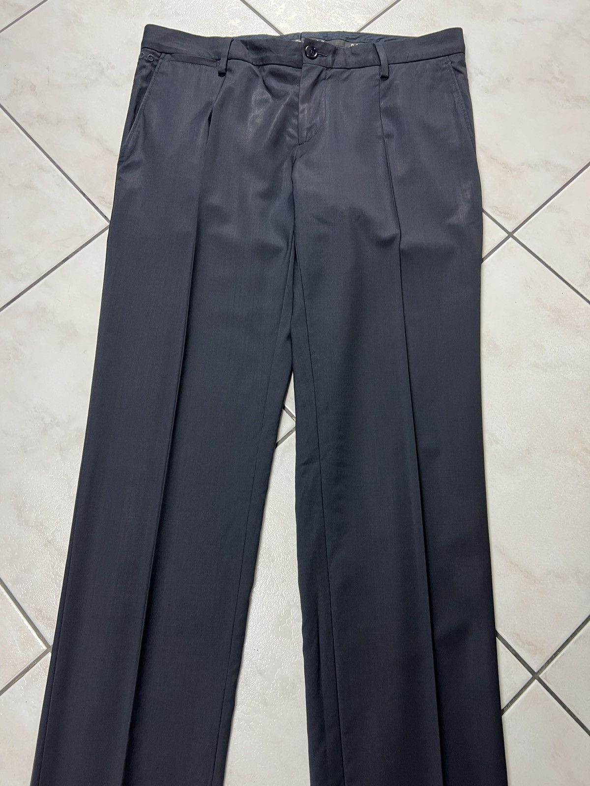 Dolce & Gabbana Dolce&Gabbana classic wool dark navy creased old money pants Size US 32 / EU 48 - 4 Thumbnail