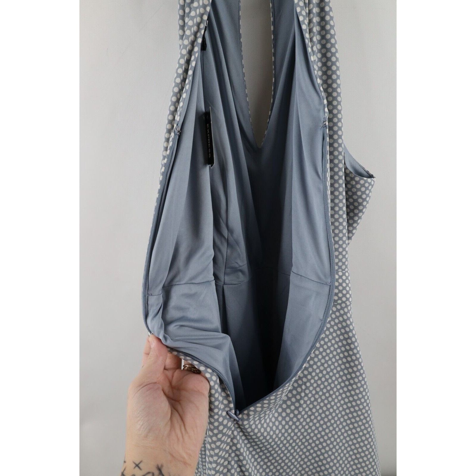 Express New Express Polka Dot Halter Neck Fit and Flare Dress Size XL / US 12-14 / IT 48-50 - 10 Thumbnail