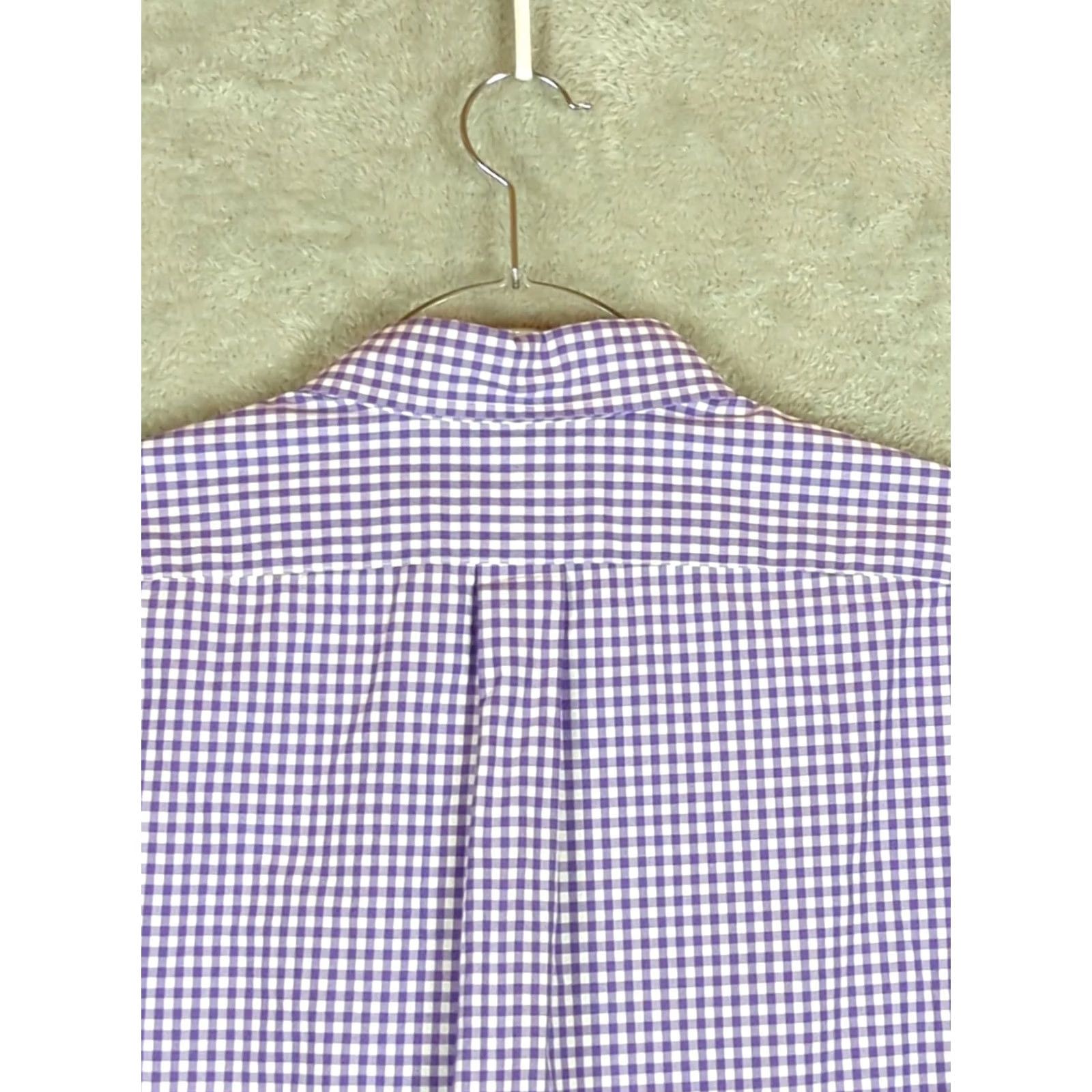 Polo Ralph Lauren Polo Ralph Lauren Shirt Mens XL Purple Gingham Button-Up Long Sleeve with Pony Logo Embroidered Pocket Classic Fit Size US XL / EU 56 / 4 - 4 Thumbnail