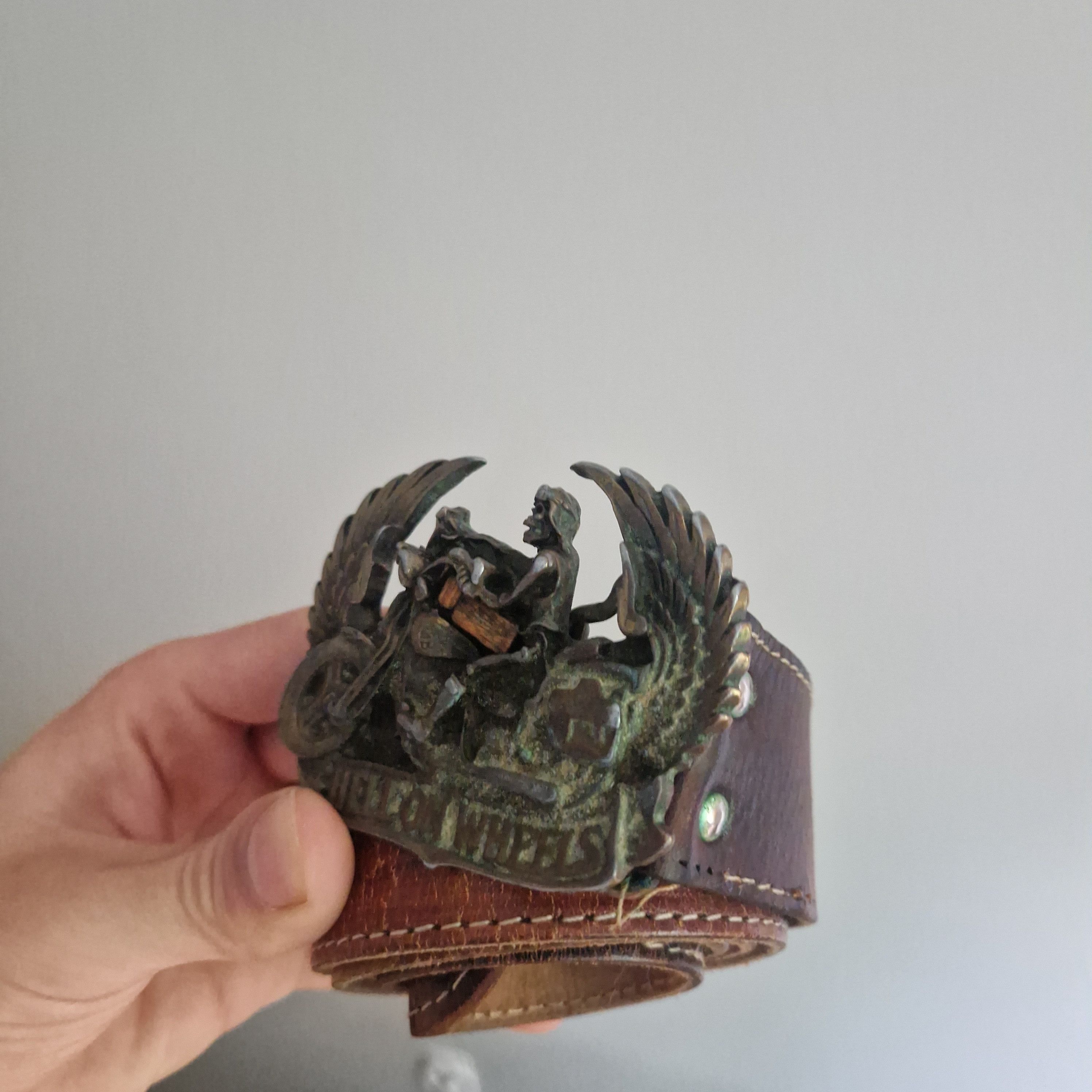 Vintage Vintage "Hell on Wheels" Belt with Chopper & Skeleton Buckle Size ONE SIZE - 3 Thumbnail