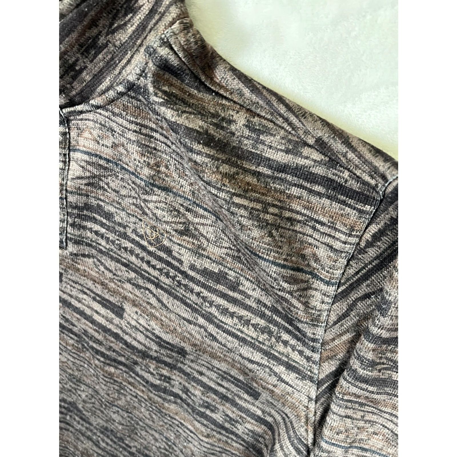 Ariat Ariat Sweatshirt Mens 2XL Brown Fleece Lined Henley Western Aztec Pullover Size US XXL / EU 58 / 5 - 5 Thumbnail