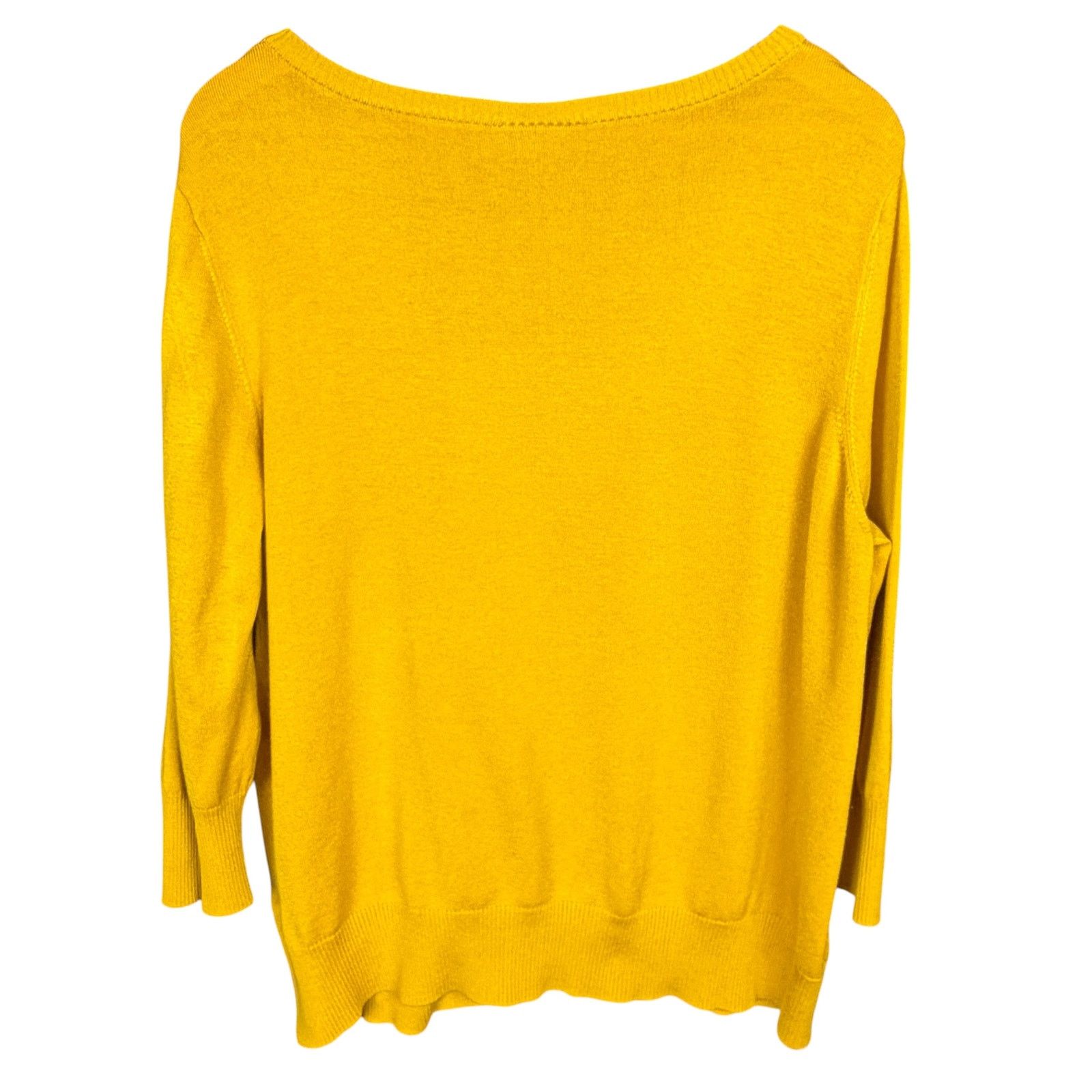 Other ModCloth Women's Plus 3X Golden Yellow V Neck Cardigan Size 3XL / US 20-22 - 2 Thumbnail