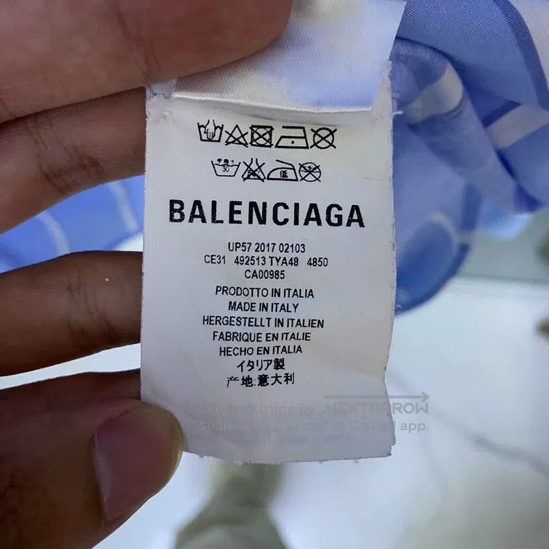 Balenciaga Balenciaga Blue striped casual shirt with bow ribbon and l Size XS / US 0-2 / IT 36-38 - 5 Thumbnail