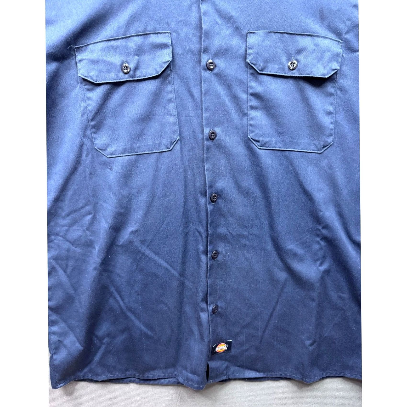 Dickies Dickies Short Sleeve Work Shirt Navy Blue Men Large Two Pocket Shirt Size US L / EU 52-54 / 3 - 4 Thumbnail