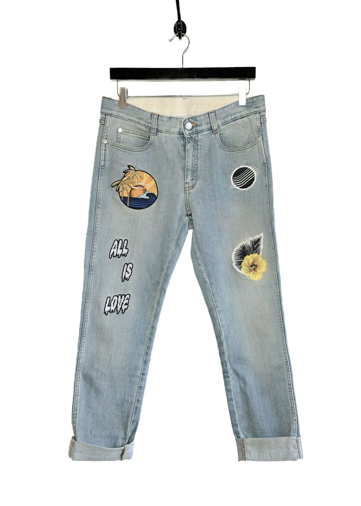 Stella McCartney Stella McCartney Patch Embroidered Boyfriend Blue Jeans Size 29" - 1 Thumbnail
