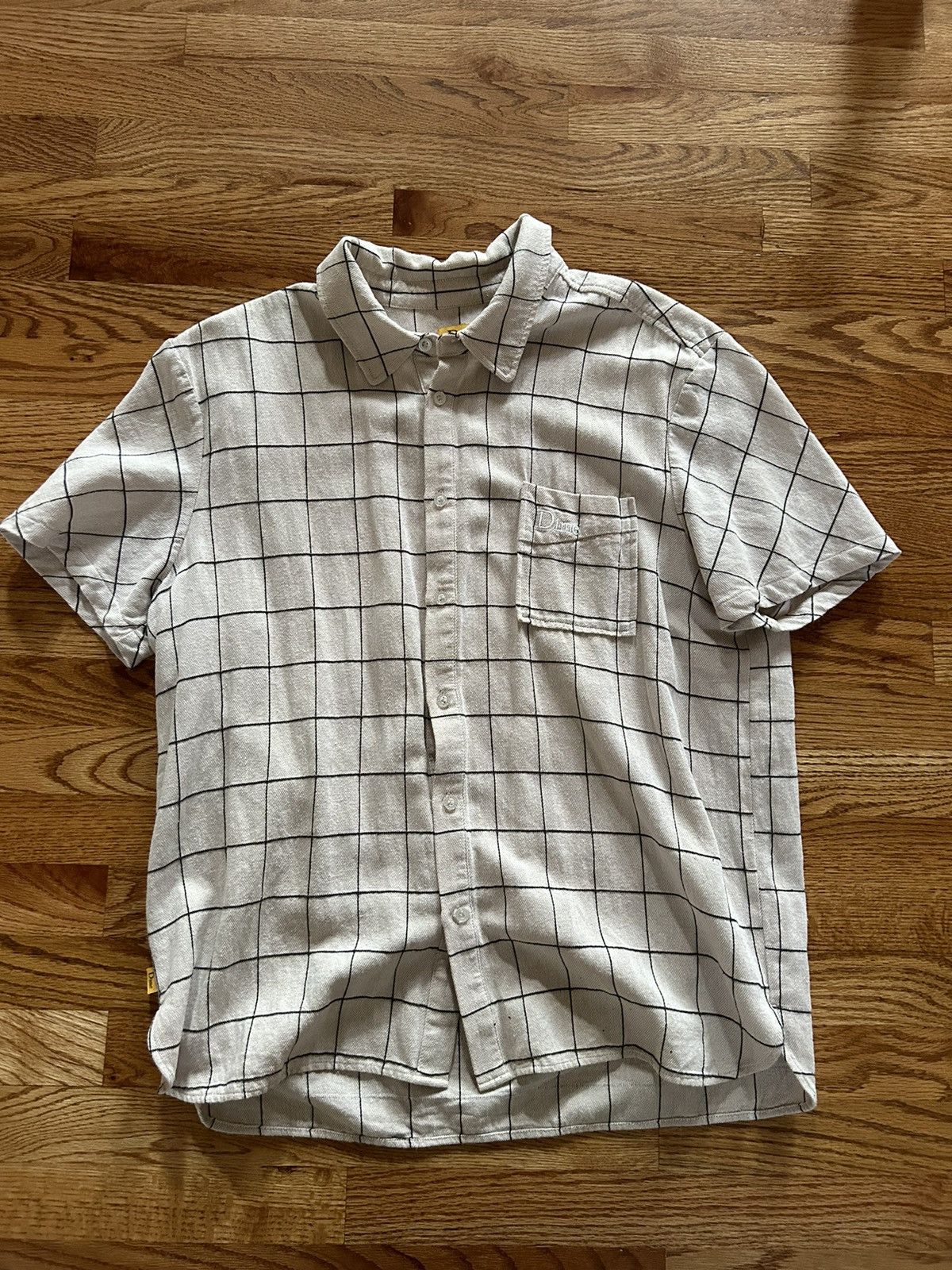 image of Dime Wavy Button Up Shirt in Beige, Men's (Size Medium)