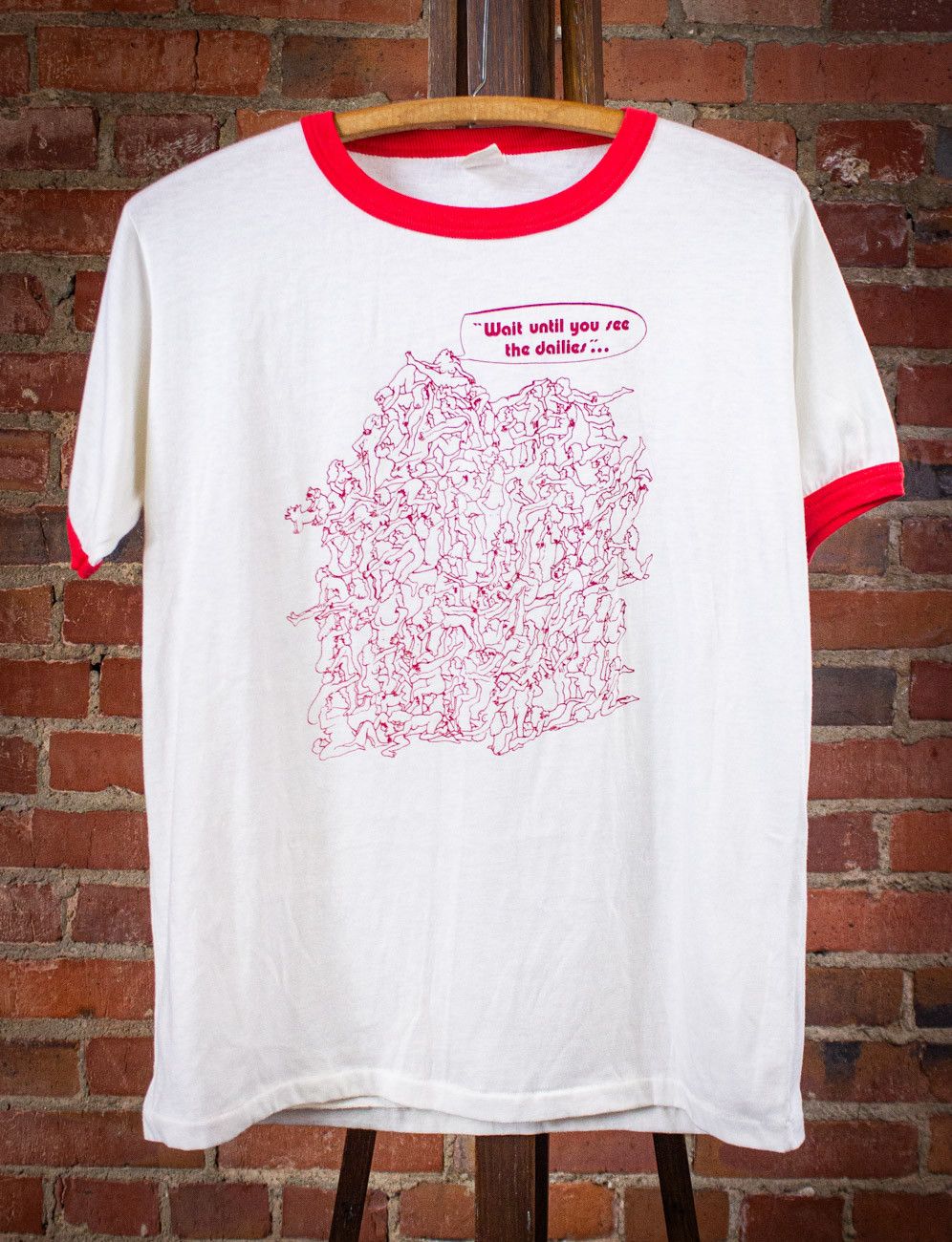 Vintage Vintage Wait Until You See The Dailies Ringer T Shirt 70s Size US M / EU 48-50 / 2 - 1 Thumbnail