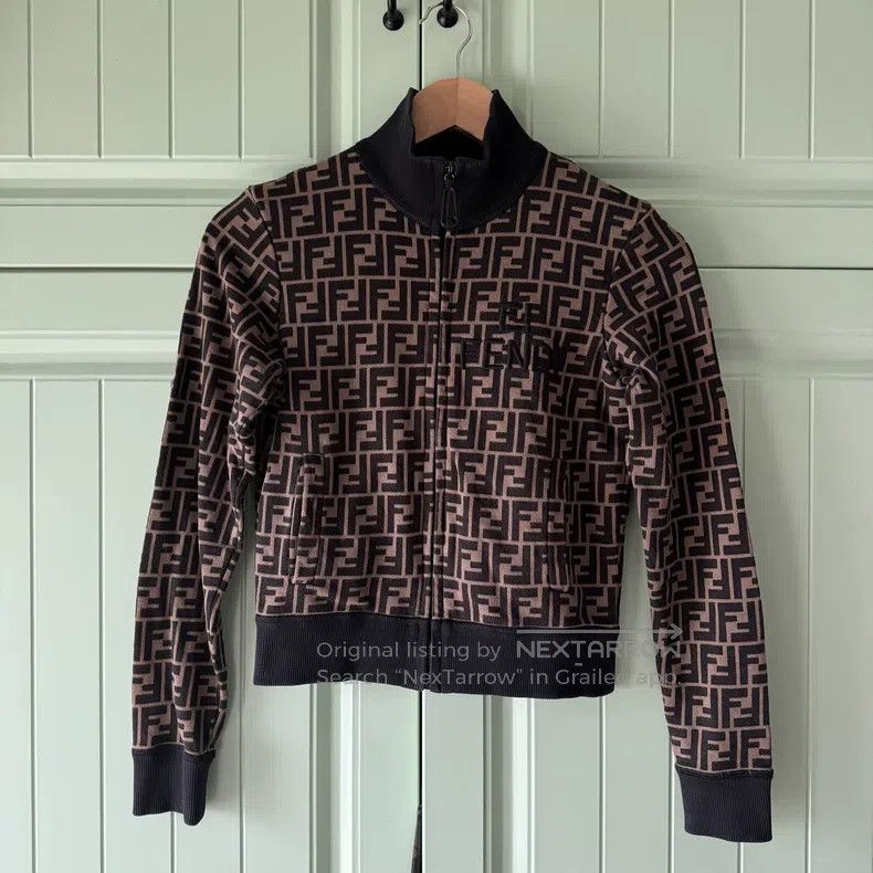 Fendi Fendi Monogram Printed Zip-up Jacket - 100% Cotton - Stand Size S / US 4 / IT 40 - 1 Thumbnail