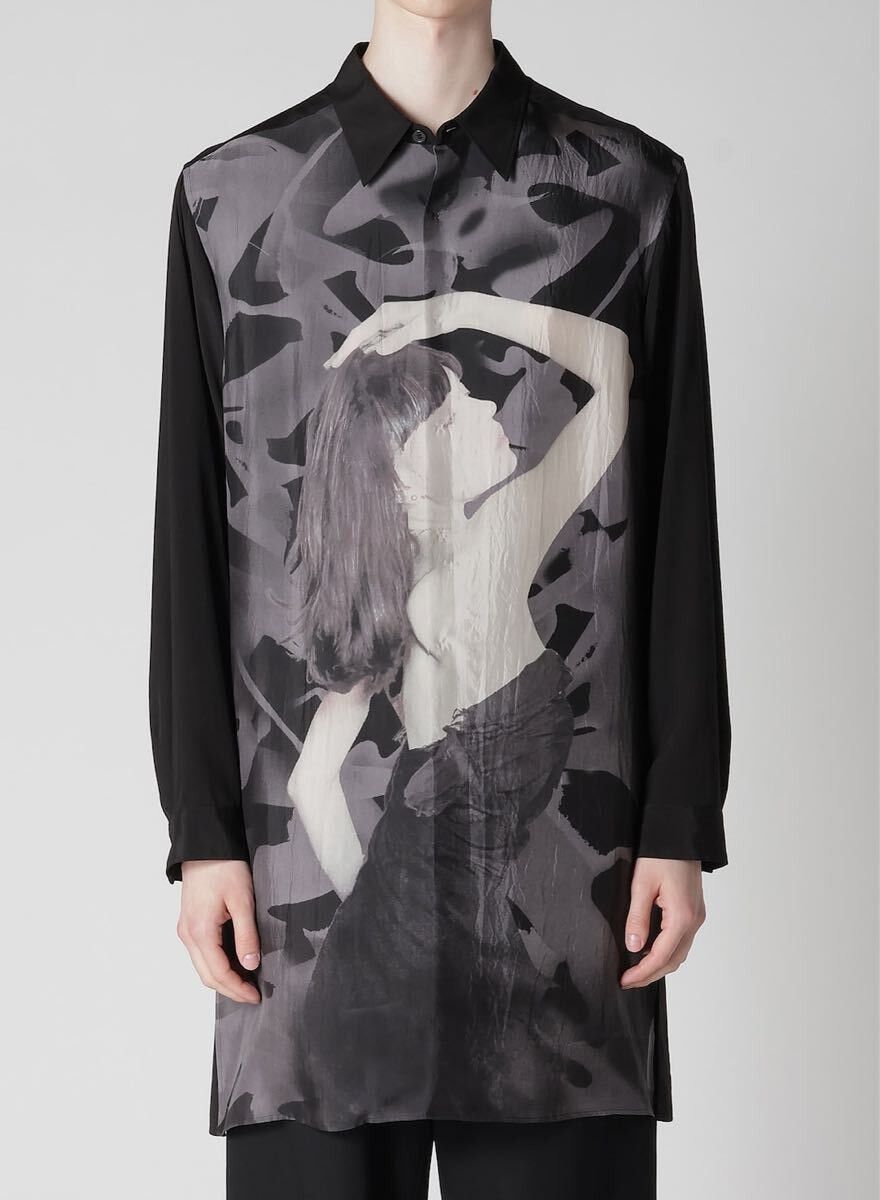 Yohji Yamamoto AW24 Pour Homme Shirt Long Printed Shirt Size US L / EU 52-54 / 3 - 1 Thumbnail