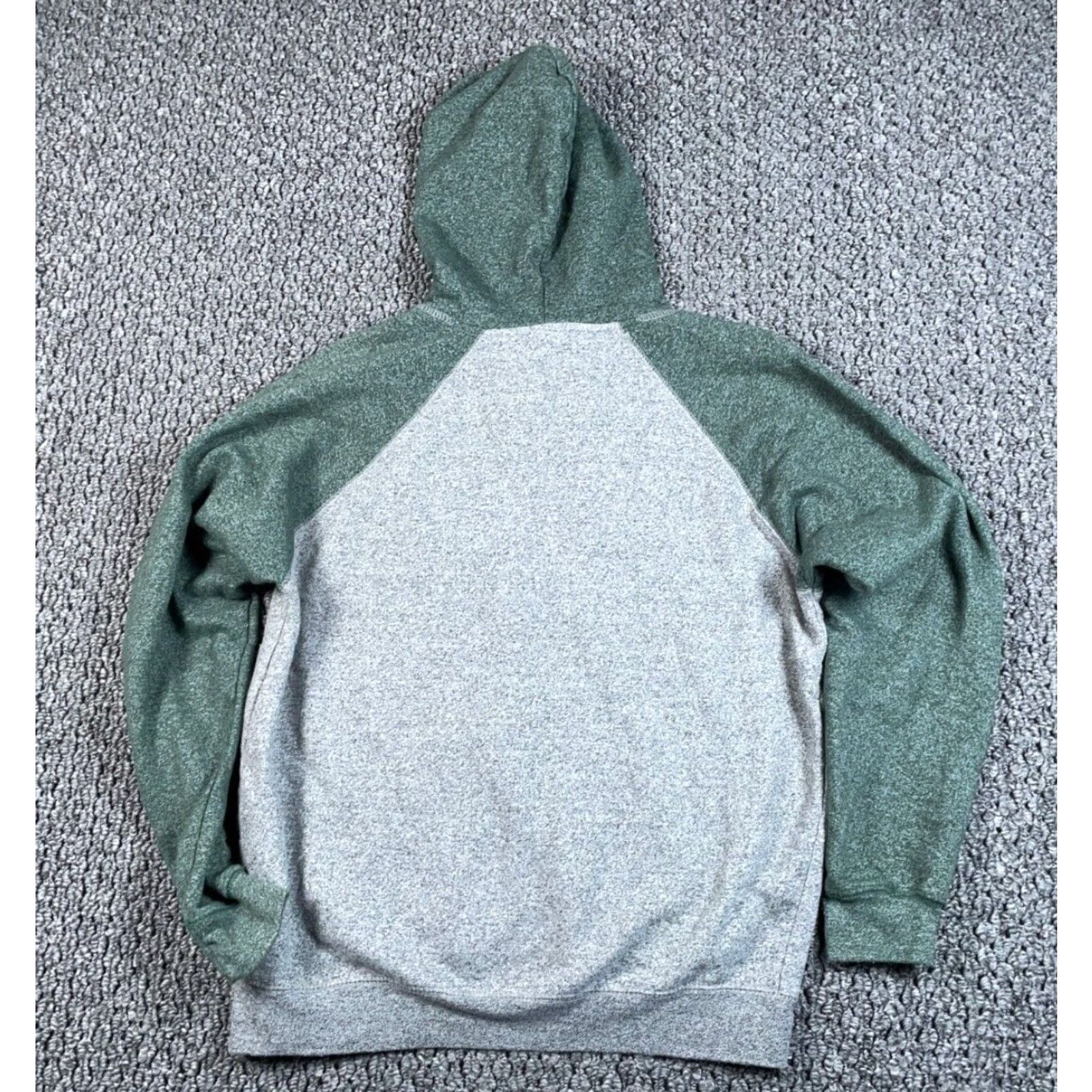 Vintage Ragwear Hoodie Adult Medium Gray/Green Marled Embroidered Drawstring Pockets Cotton Blend Ski City Outdoor Mens Size US M / EU 48-50 / 2 - 2 Thumbnail