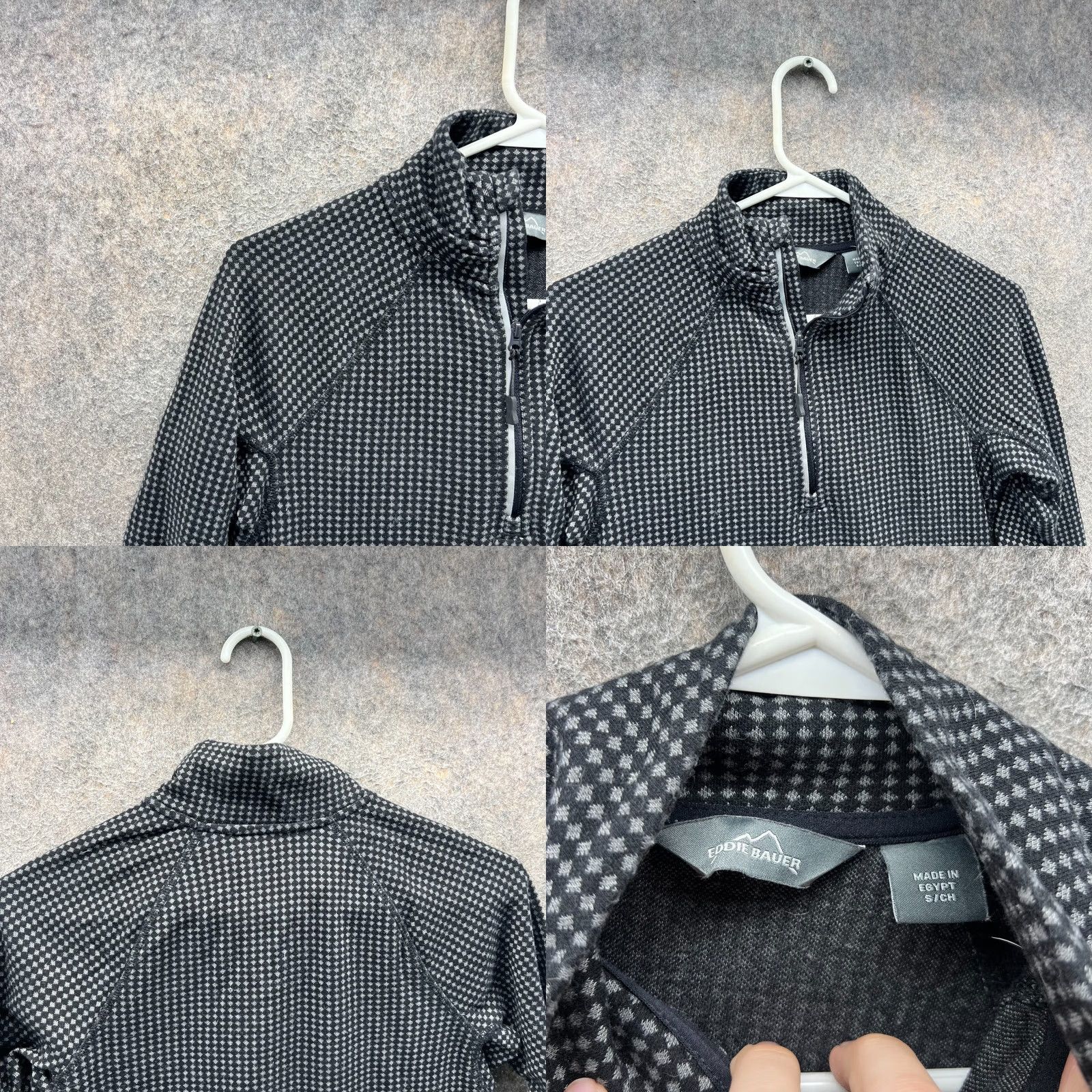 Eddie Bauer VINTAGE: Eddie Bauer Sweatshirt Women Small Black Grid Fleece Half Zip Pullover Patterned Size S / US 4 / IT 40 - 8 Thumbnail