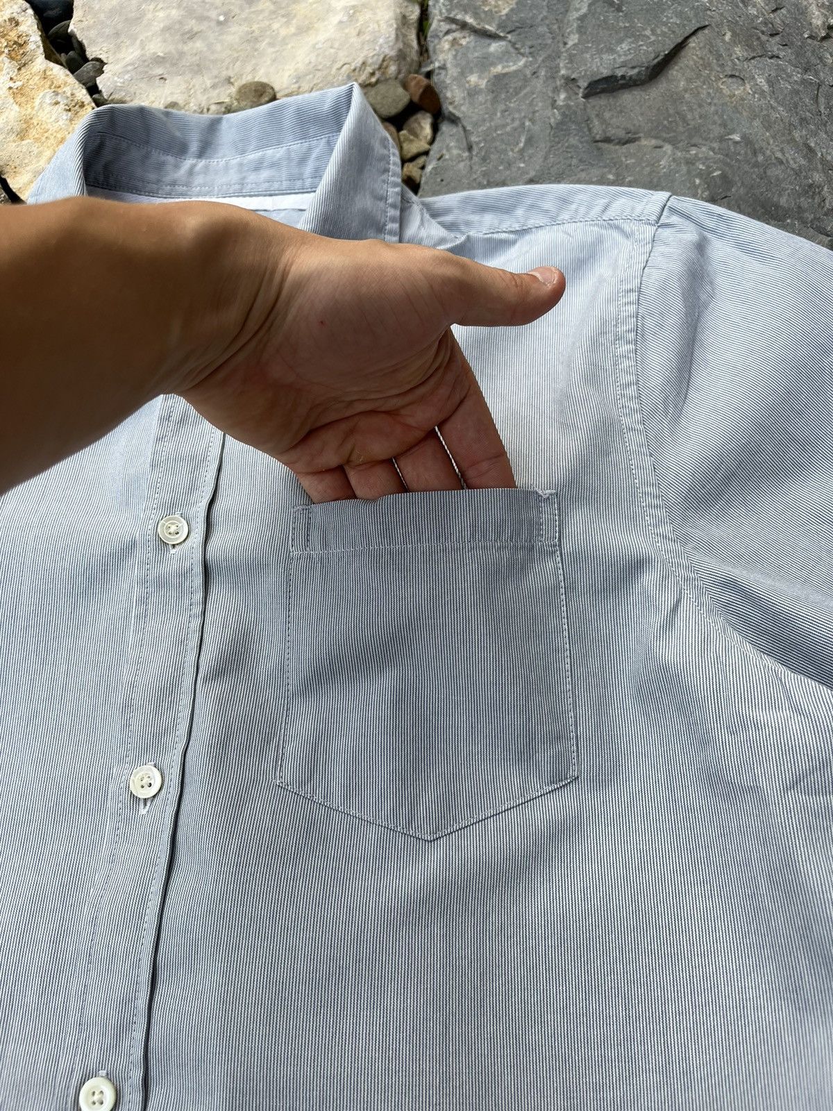 Norse Projects Norse Projects osvald micro stripe ss cotton pocket shirt Size US S / EU 44-46 / 1 - 8 Thumbnail