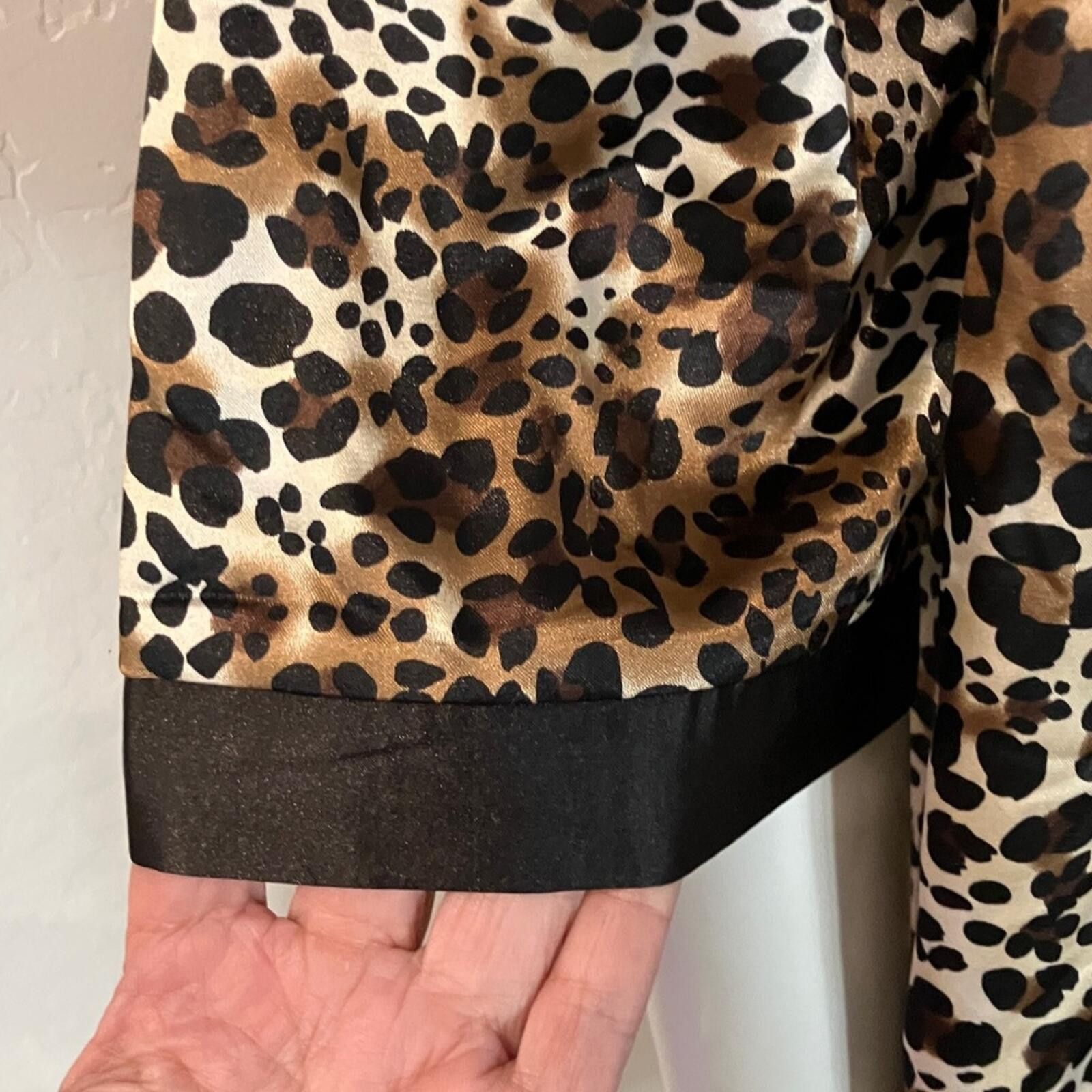 Other IMAN Brown Leopard Print Midi Dress with Black Accents Size M / US 6-8 / IT 42-44 - 5 Thumbnail