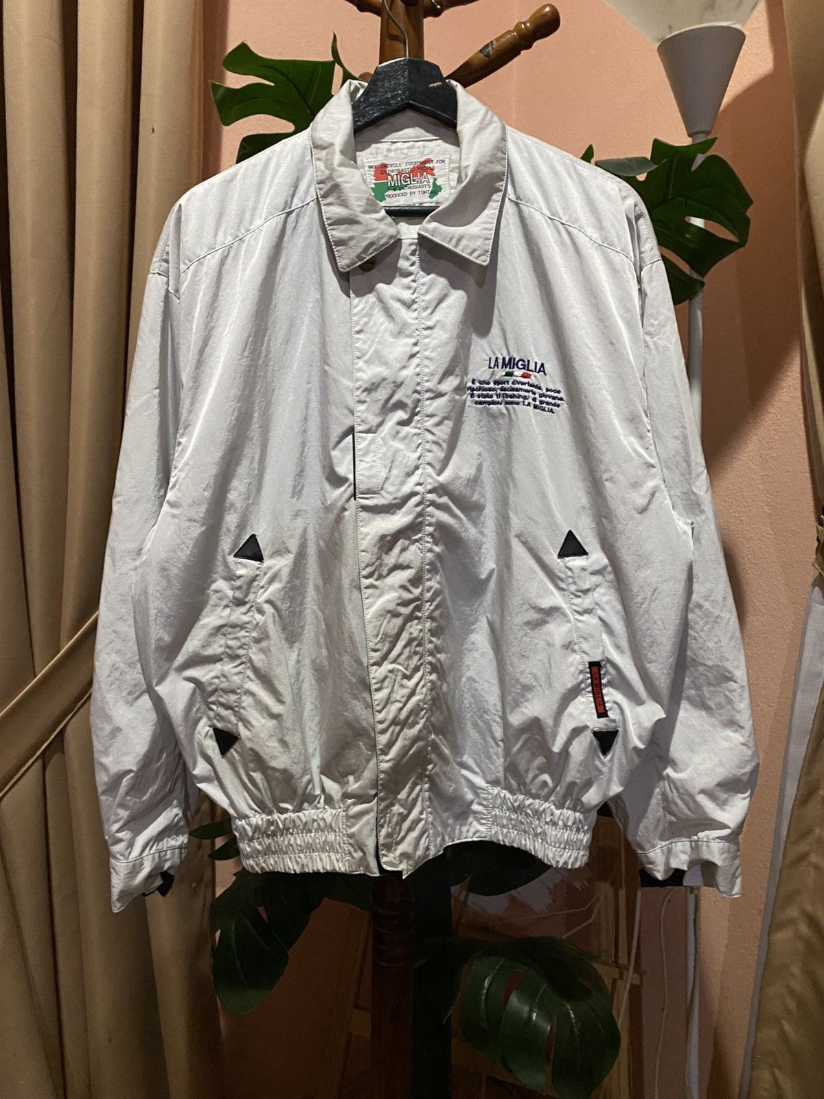 Vintage La Miglia Vintage Motorcycle Windbreaker White Italia Racing Size US L / EU 52-54 / 3 - 3 Thumbnail