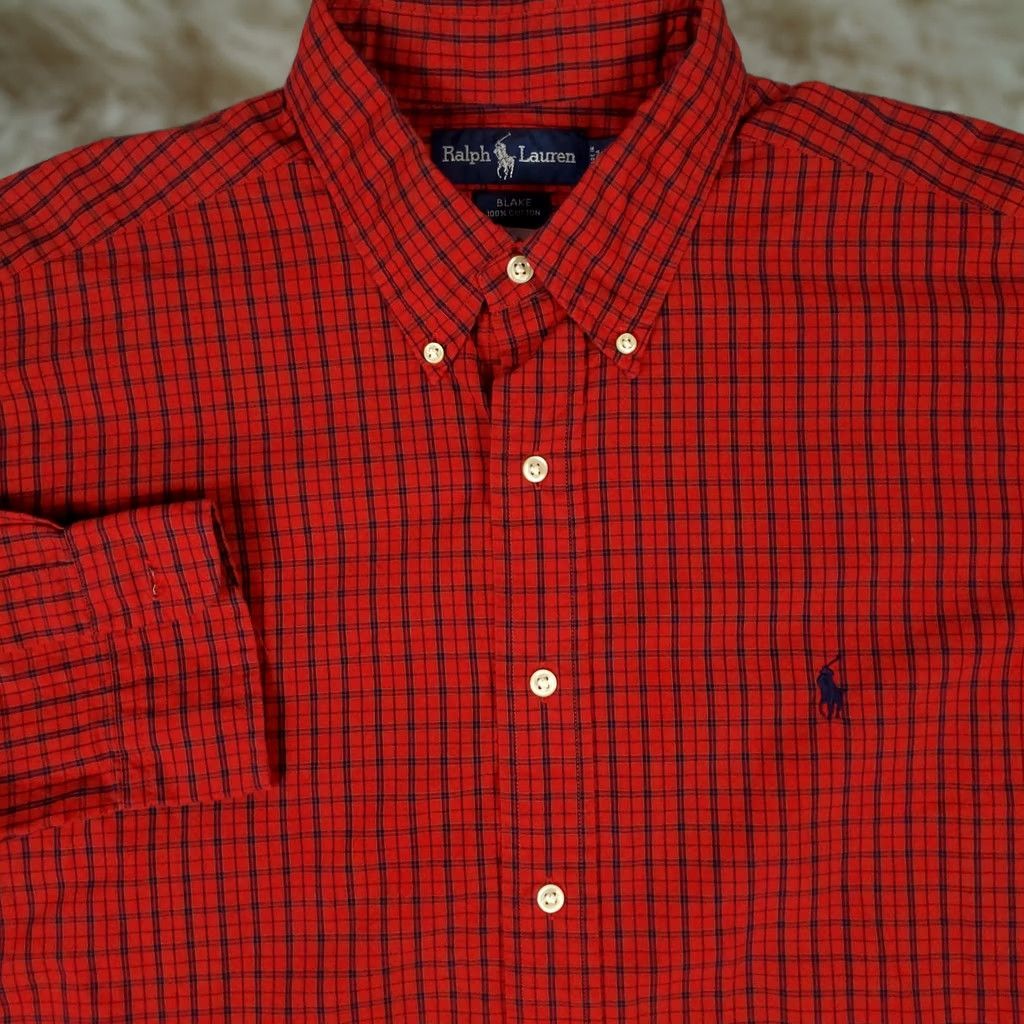 Ralph Lauren Ralph Lauren Shirt Mens XL Red Plaid Button-Up Long Sleeve Classic Preppy American Casual Shirt Size US XL / EU 56 / 4 - 1 Thumbnail