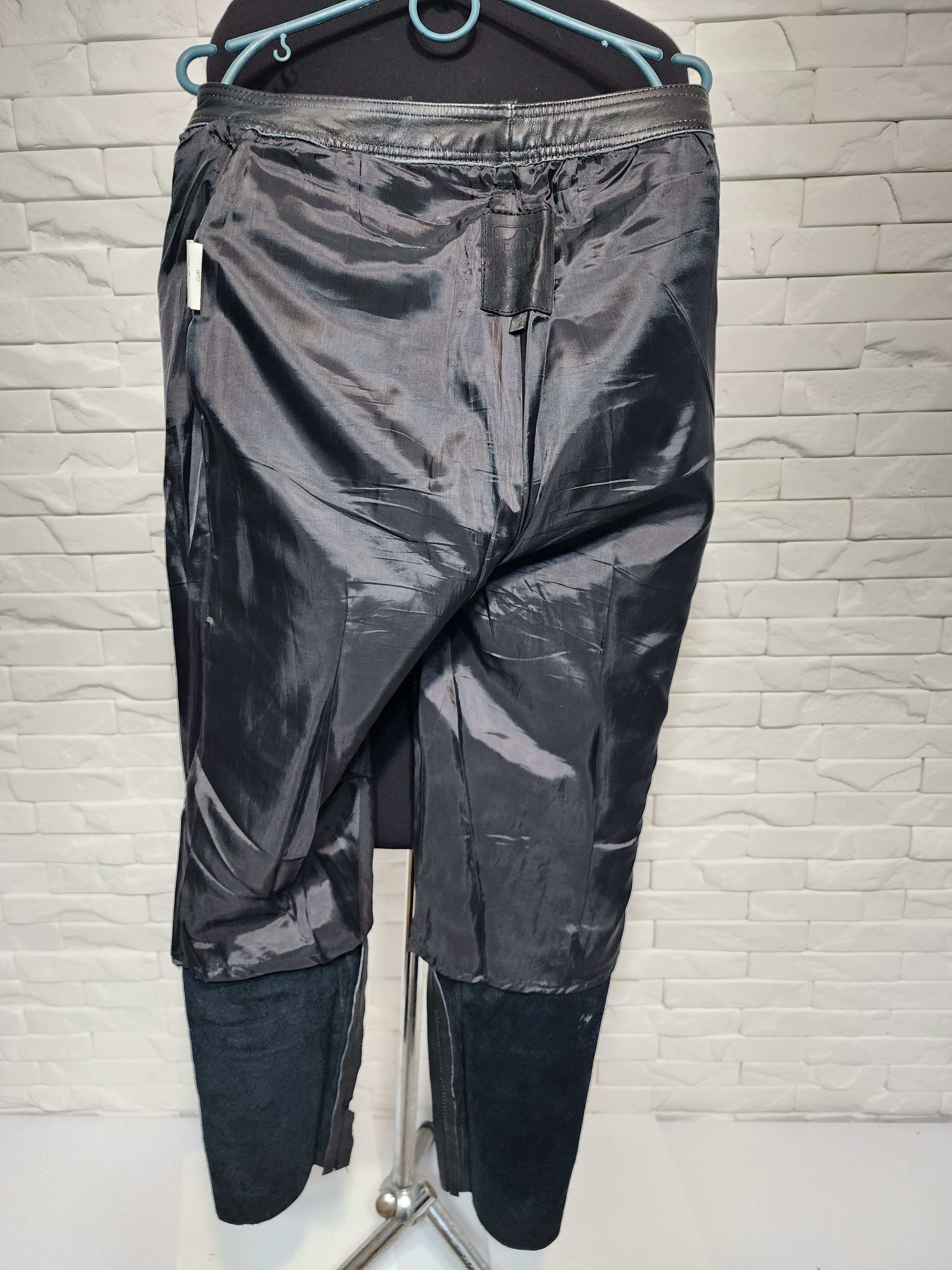 Genuine Leather Black Biker Leather Pants: Women's Denim Style Size 27" / US 4 / IT 40 - 9 Thumbnail