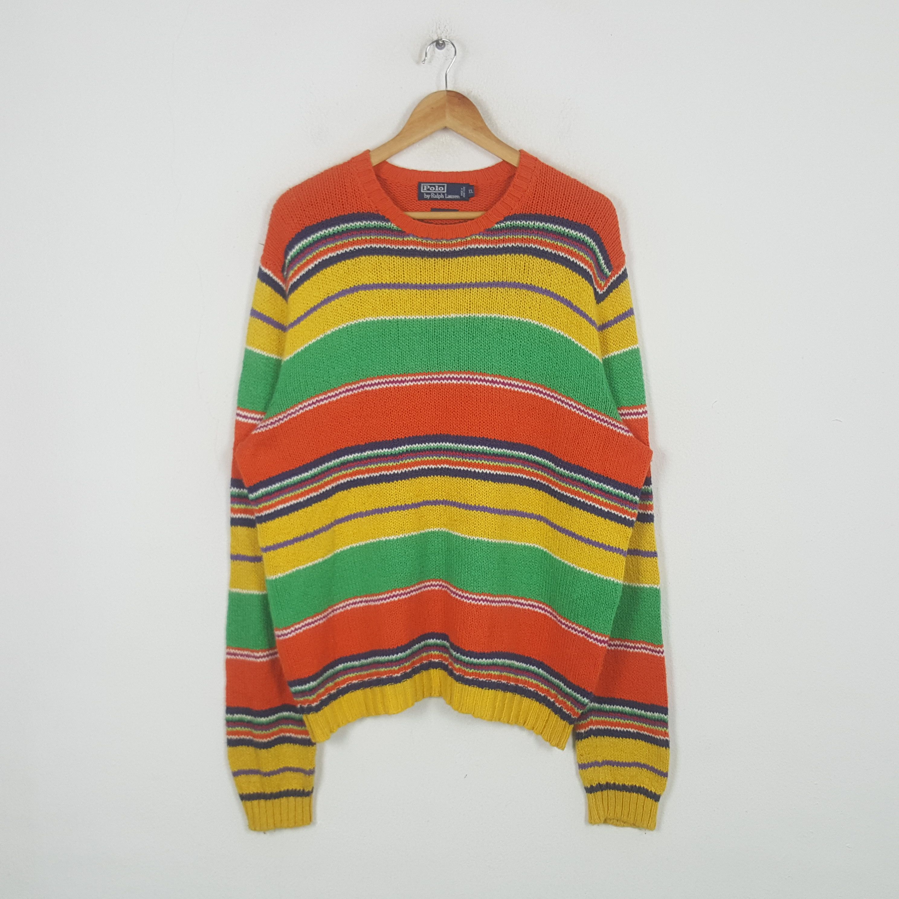 Polo Ralph Lauren Vintage Polo Ralph Lauren American Strips Sweater RR24 Size US XL / EU 56 / 4 - 1 Thumbnail
