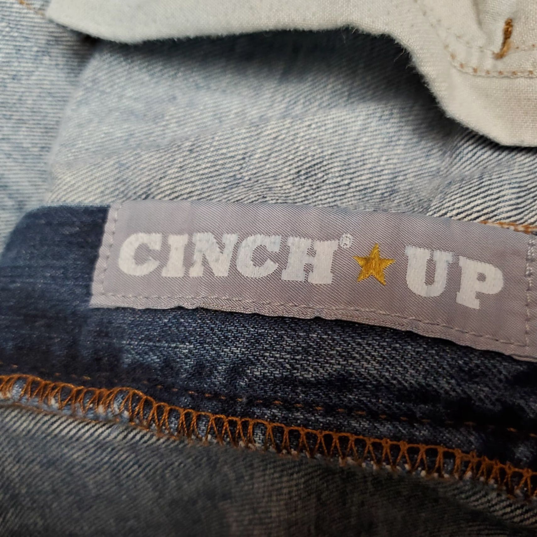 Denime Cinch Jeans Mens 38x33 Blue Faded Denim Silver Label Western Cowboy Ranch Work ShirtType: Jeans Size US 34 / EU 50 - 7 Thumbnail