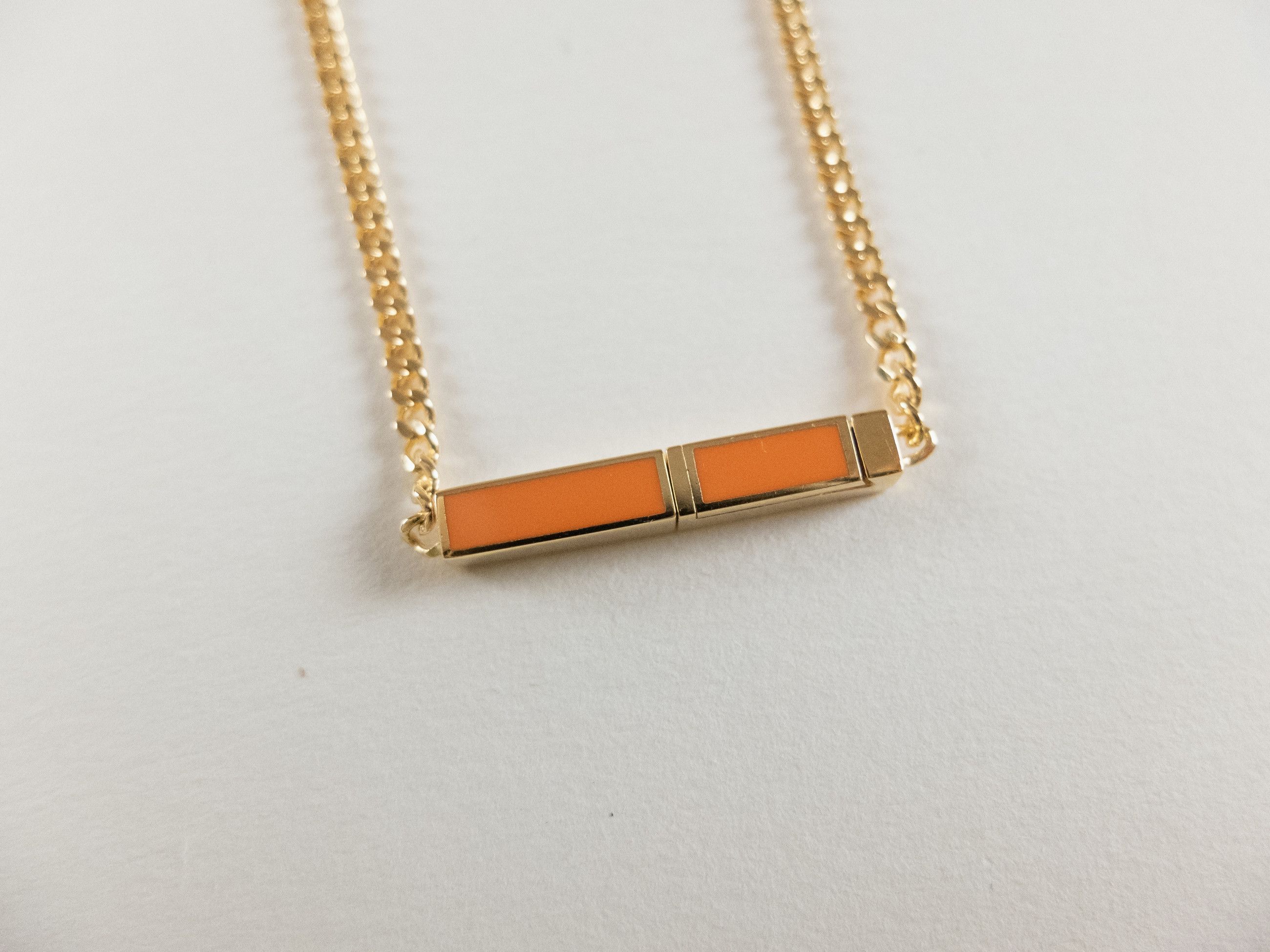 Bottega Veneta BOTTEGA VENETA ID orange & gold Sterling silver necklace q Size ONE SIZE - 5 Thumbnail