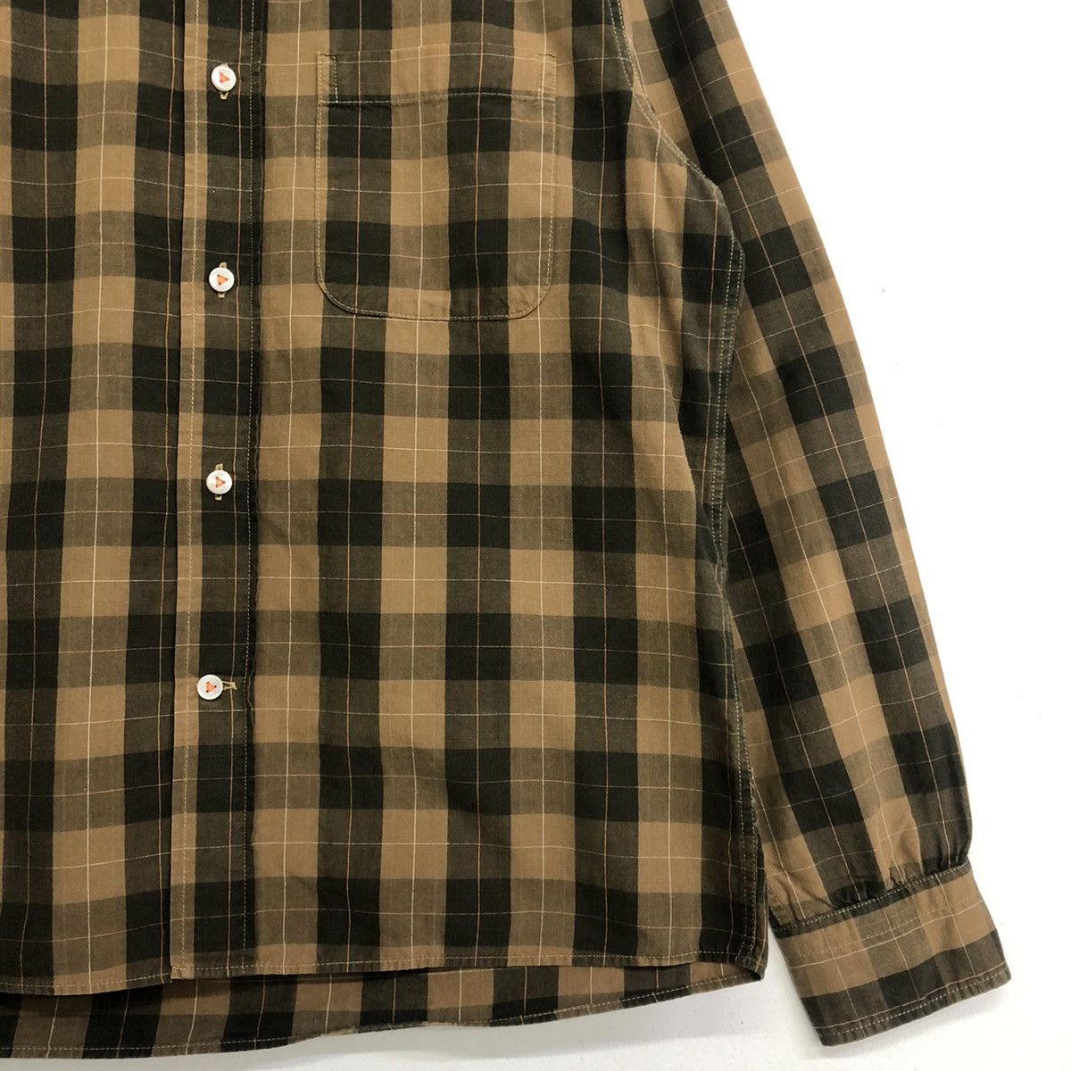 Sugar Cane Sugar Cane Checked Pattern Brown Button Shirt Size US S / EU 44-46 / 1 - 5 Thumbnail