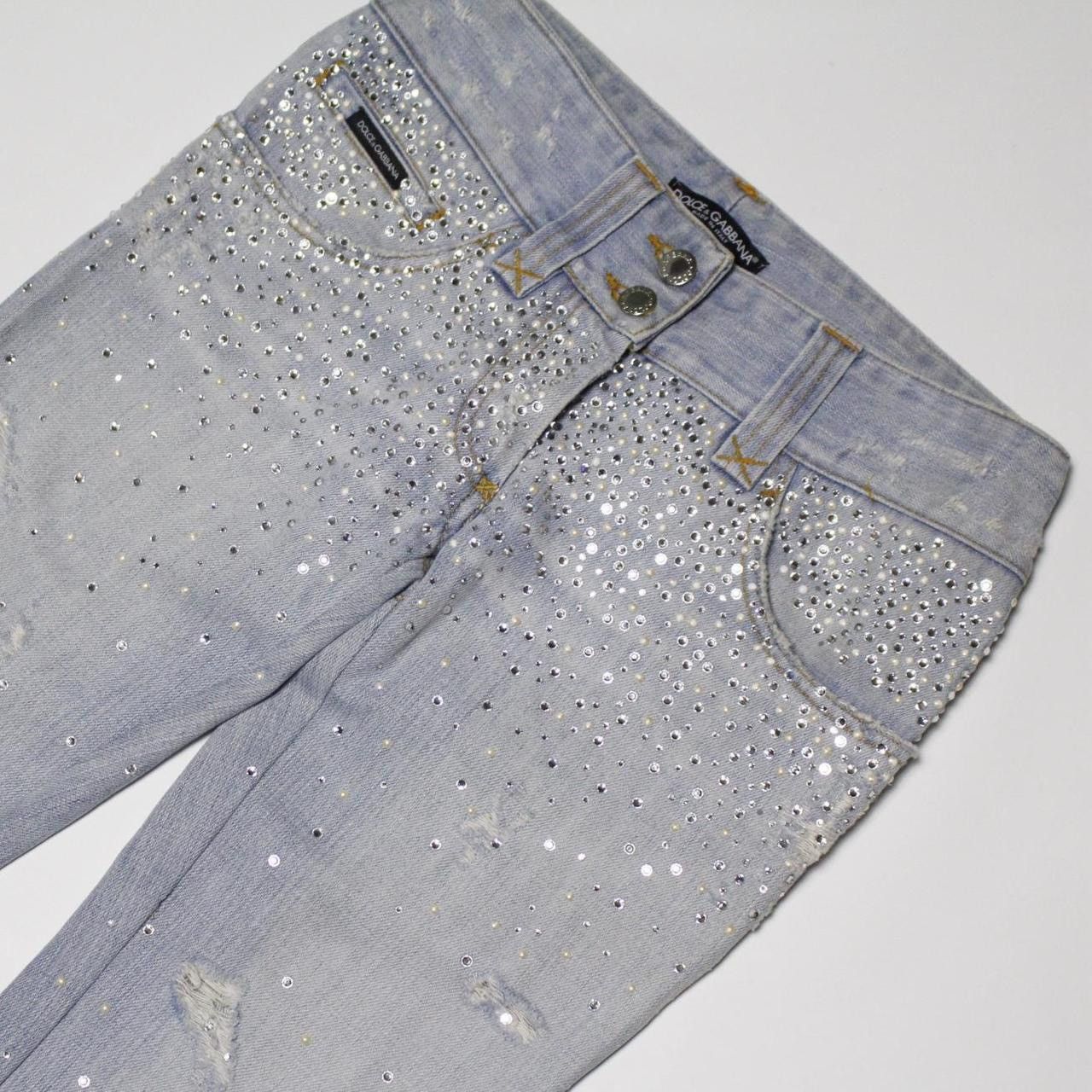 Dolce & Gabbana DOLCE & GABBANA SWAROVSKI JEANS Size 26" / US 2 / IT 38 - 3 Thumbnail