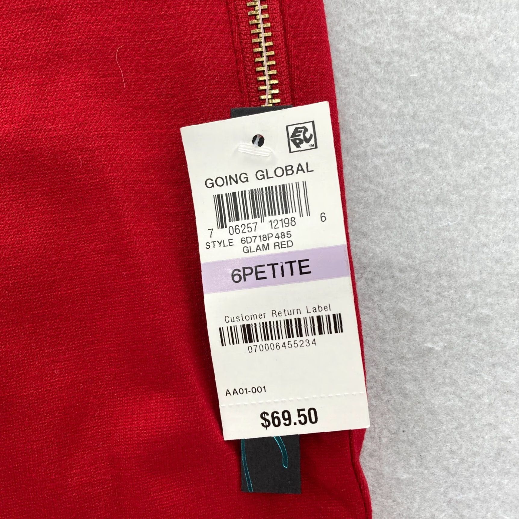 Vintage INC International Concepts Skinny Ankle Pants Women 6P Petite Red Stretch NWT Pants Size 28" / US 6 / IT 42 - 4 Thumbnail