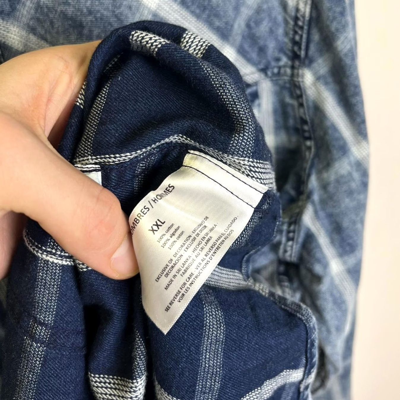 Denime VINTAGE William Lost Denim Plaid Button-Up Shirt XL Blue Men Button-Up Long Sleeve Shirt Size US XL / EU 56 / 4 - 6 Thumbnail