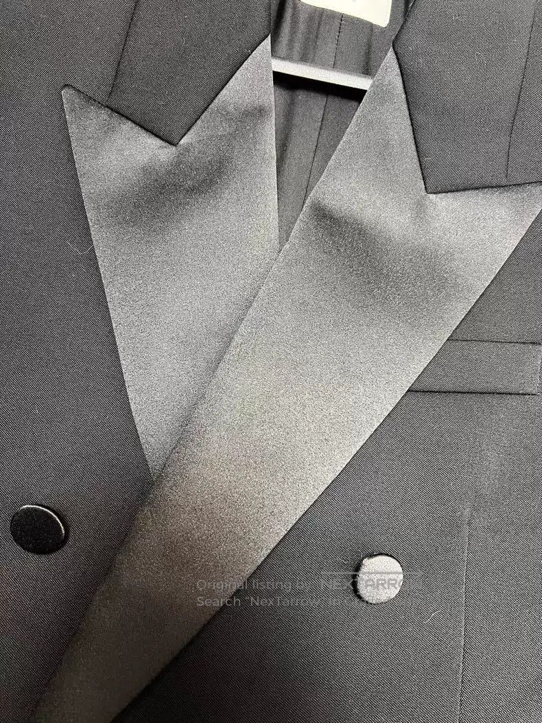 Saint Laurent Paris Saint Laurent Paris Satin Peak Lapel Double-Breasted Smoki Size US M / EU 48-50 / 2 - 4 Thumbnail
