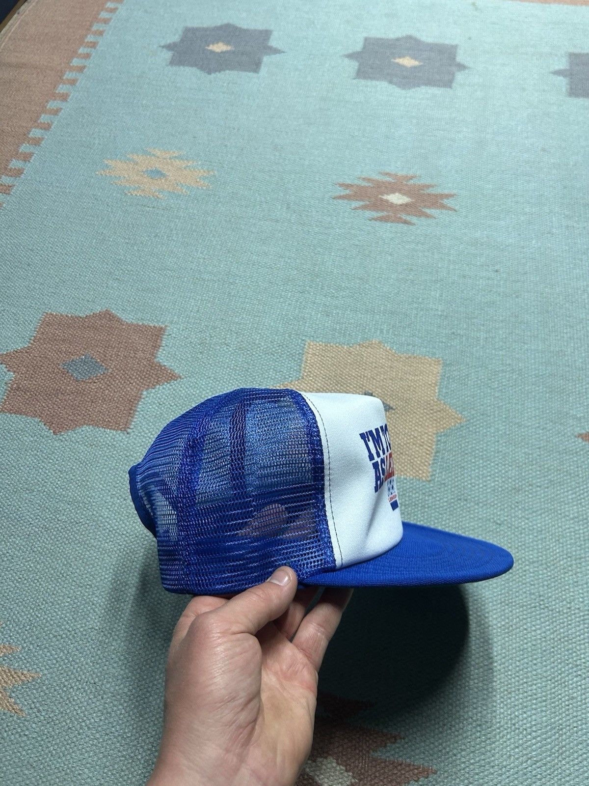 Vintage Vtg 80s trucker hat I’m tough as Lenox tools red blue USA Size ONE SIZE - 8 Thumbnail