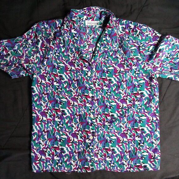 Other Vintage Impressions Geometric Polyester Disco Shirt Size L / US 10 / IT 46 - 2 Thumbnail