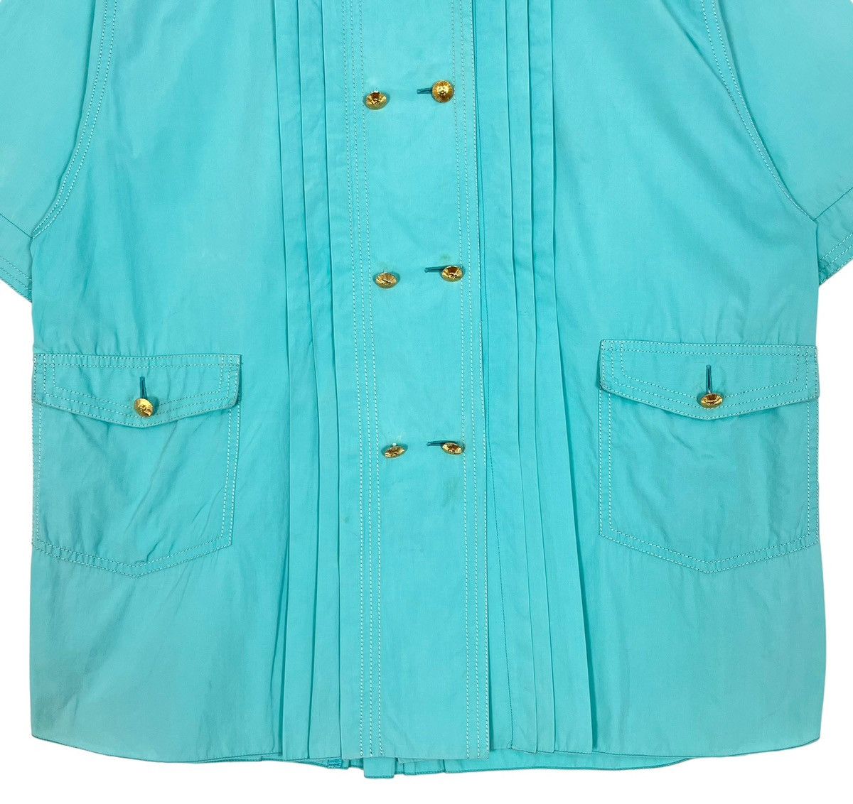 Chanel × Vintage Vintage Chanel Pleated Short Sleeve Women Light Jacket Size L / US 10 / IT 46 - 3 Thumbnail