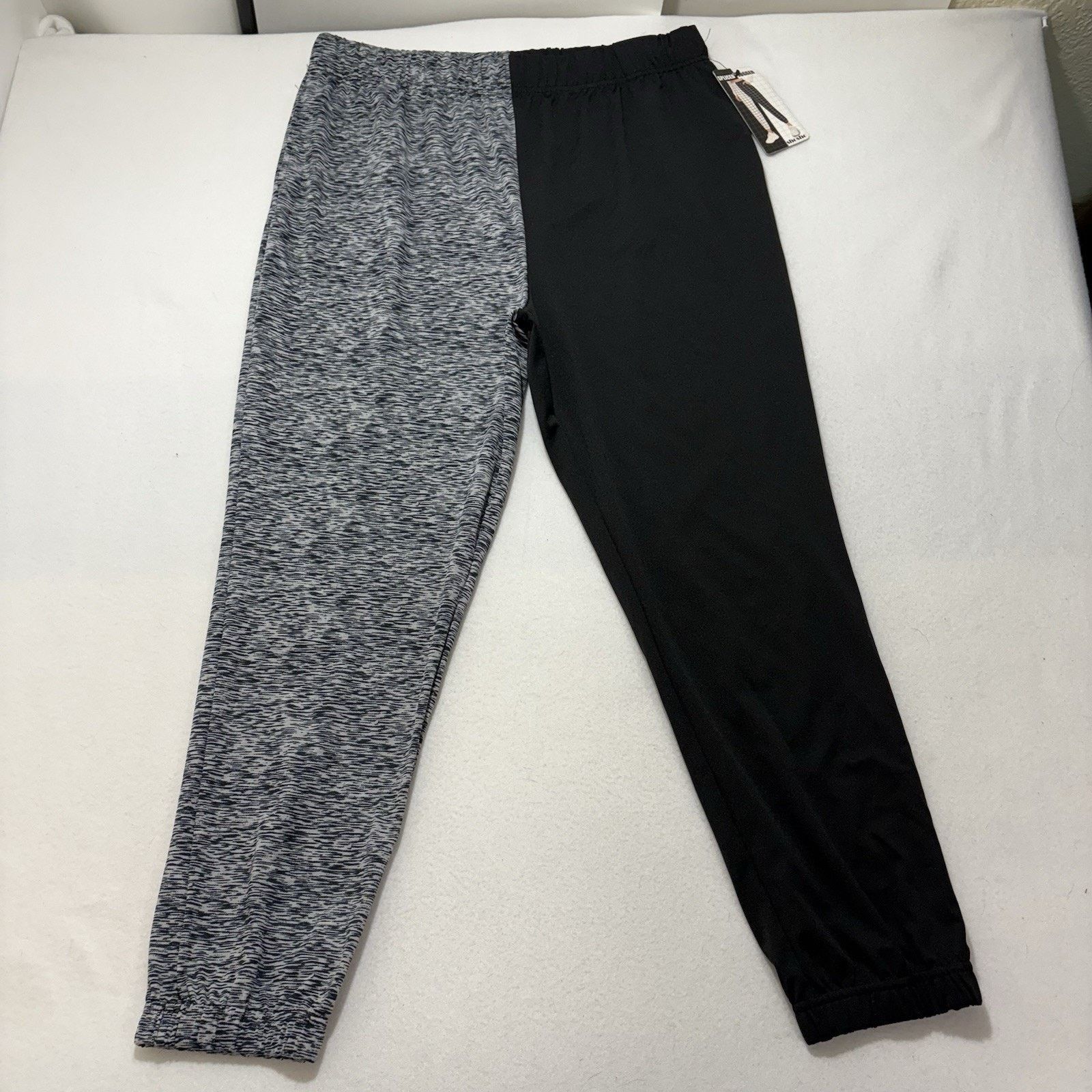 Other Shosho 1X Spliced Jogger Sweatpants Tapered Gray Black Pants Size 42" / US 20 - 1 Thumbnail