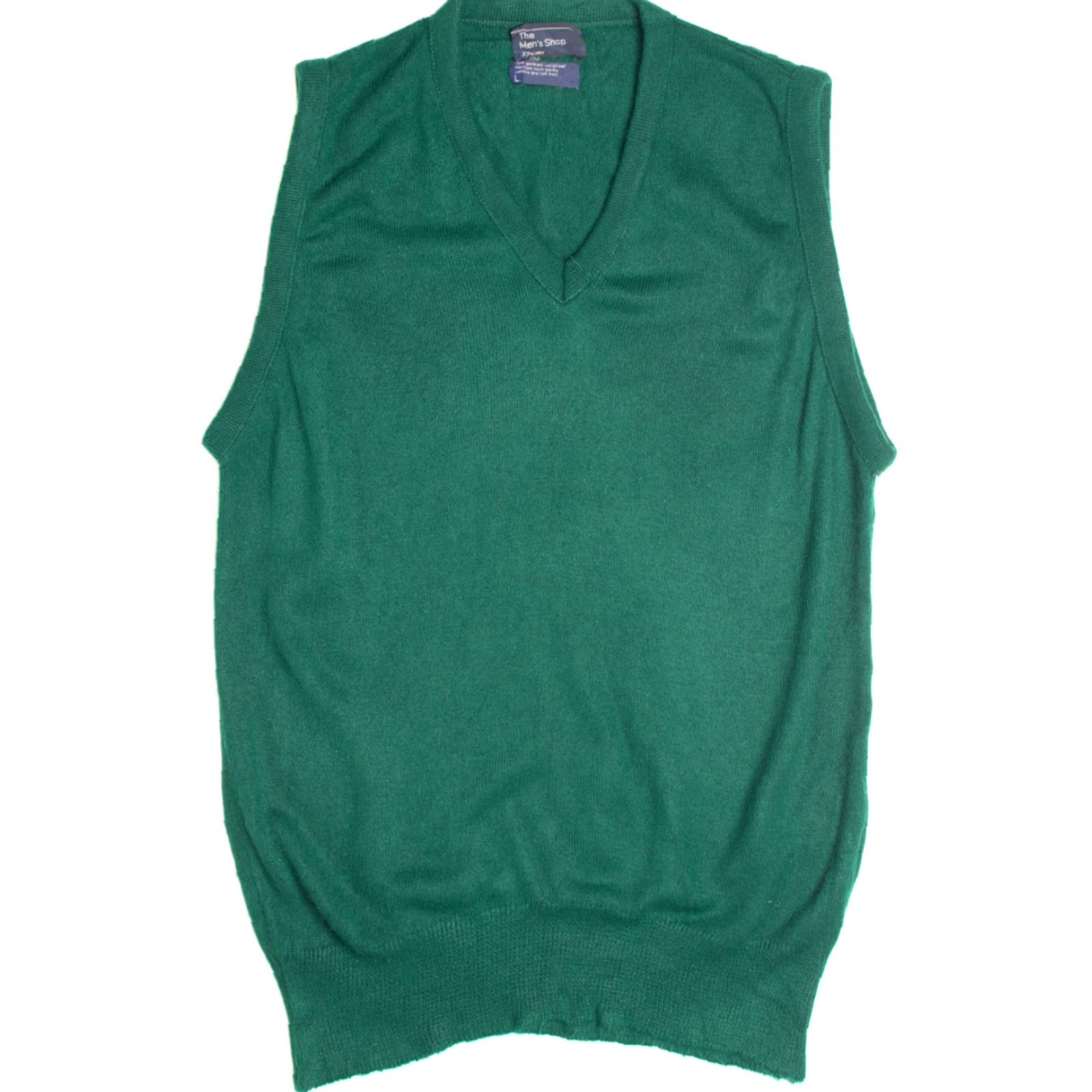 JCPenney VINTAGE JC Penney Green Vest Large Men's Shop Classic Knit Sleeveless Size US L / EU 52-54 / 3 - 2 Thumbnail