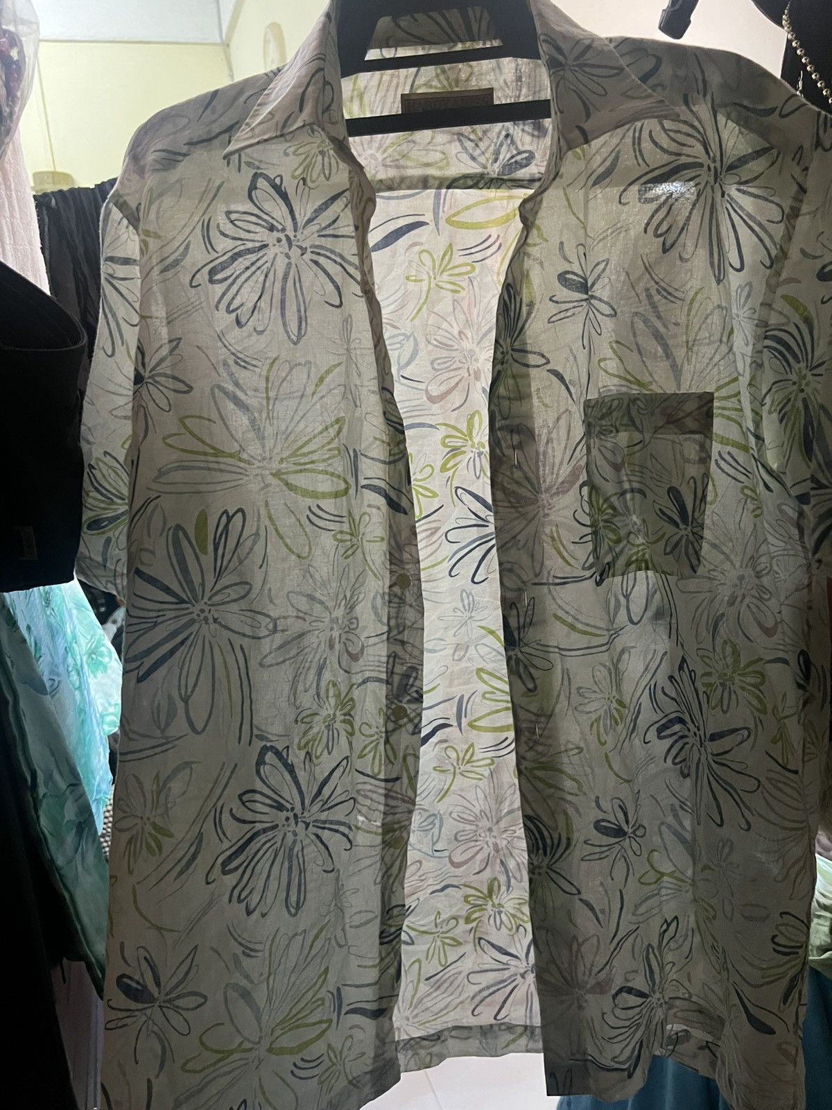 Hardy Amies × Vintage Hardy Amies Vintage Fitted Hawaii button up shortsleeve Size US L / EU 52-54 / 3 - 6 Thumbnail