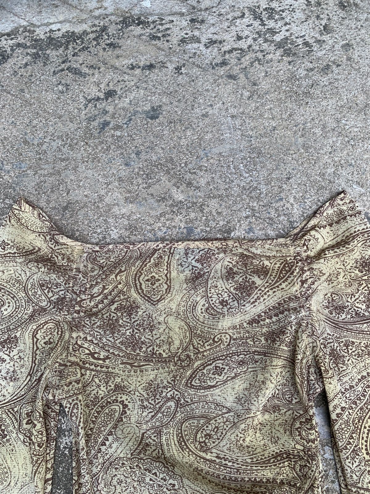 Mango y2k MNG Paisley Lowback Mesh Top Size XS / US 0-2 / IT 36-38 - 6 Thumbnail