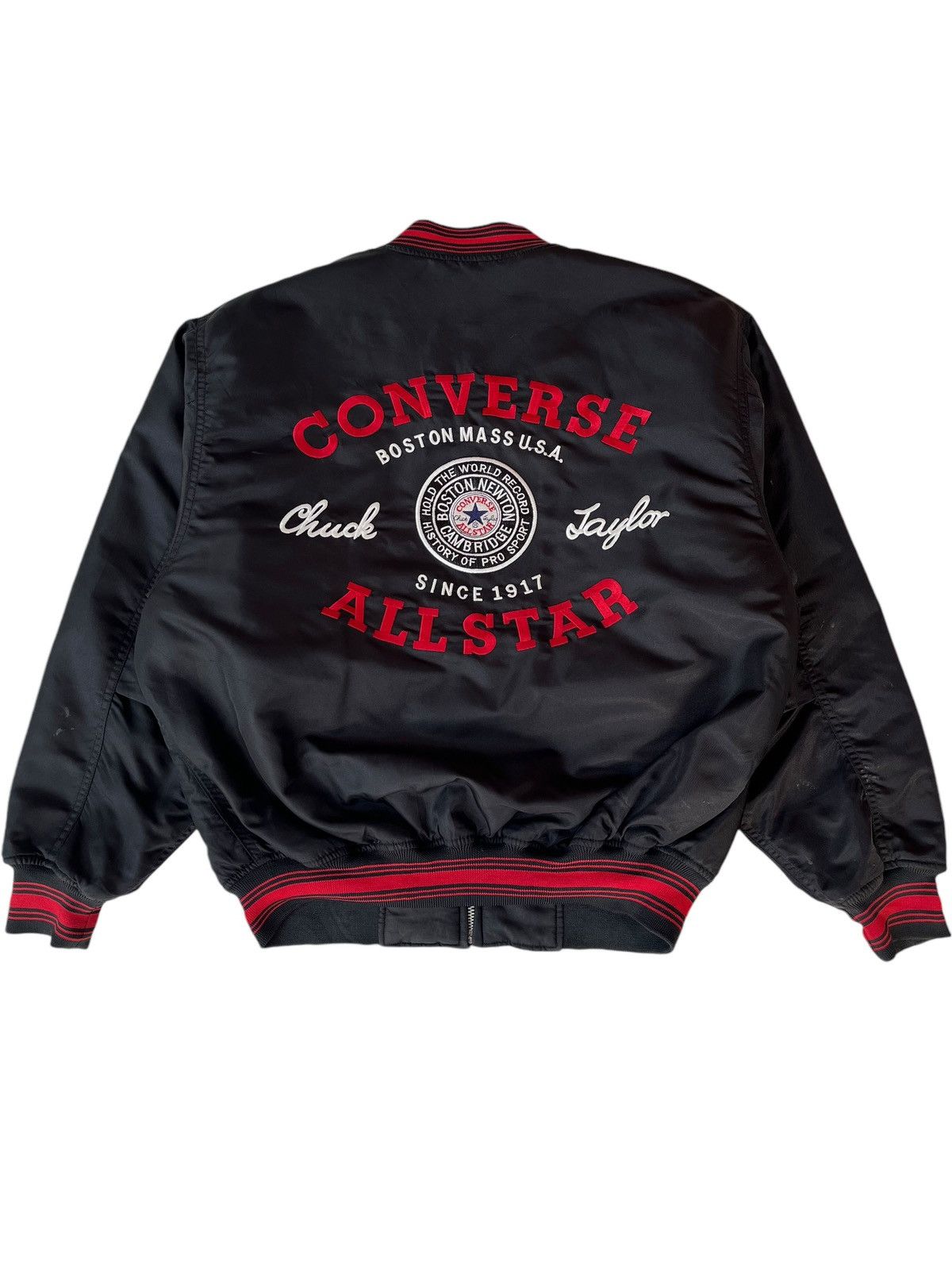 Converse × Vintage VTG Converse Bomber Jacket Black Size US M / EU 48-50 / 2 - 1 Thumbnail