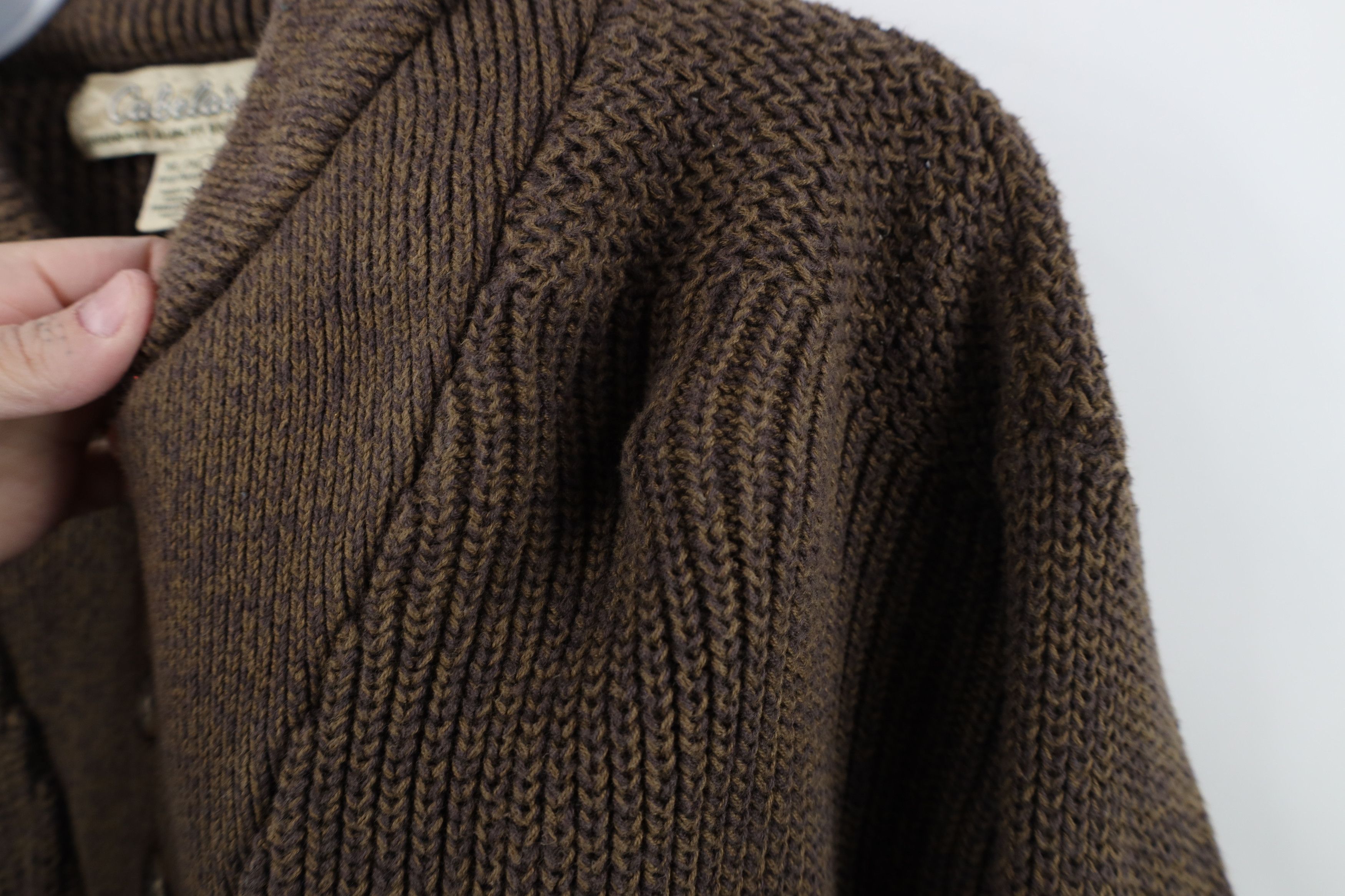Cabelas Vintage Cabelas Cotton Ribbed Knit Henley Sweater Brown Size US XL / EU 56 / 4 - 6 Thumbnail