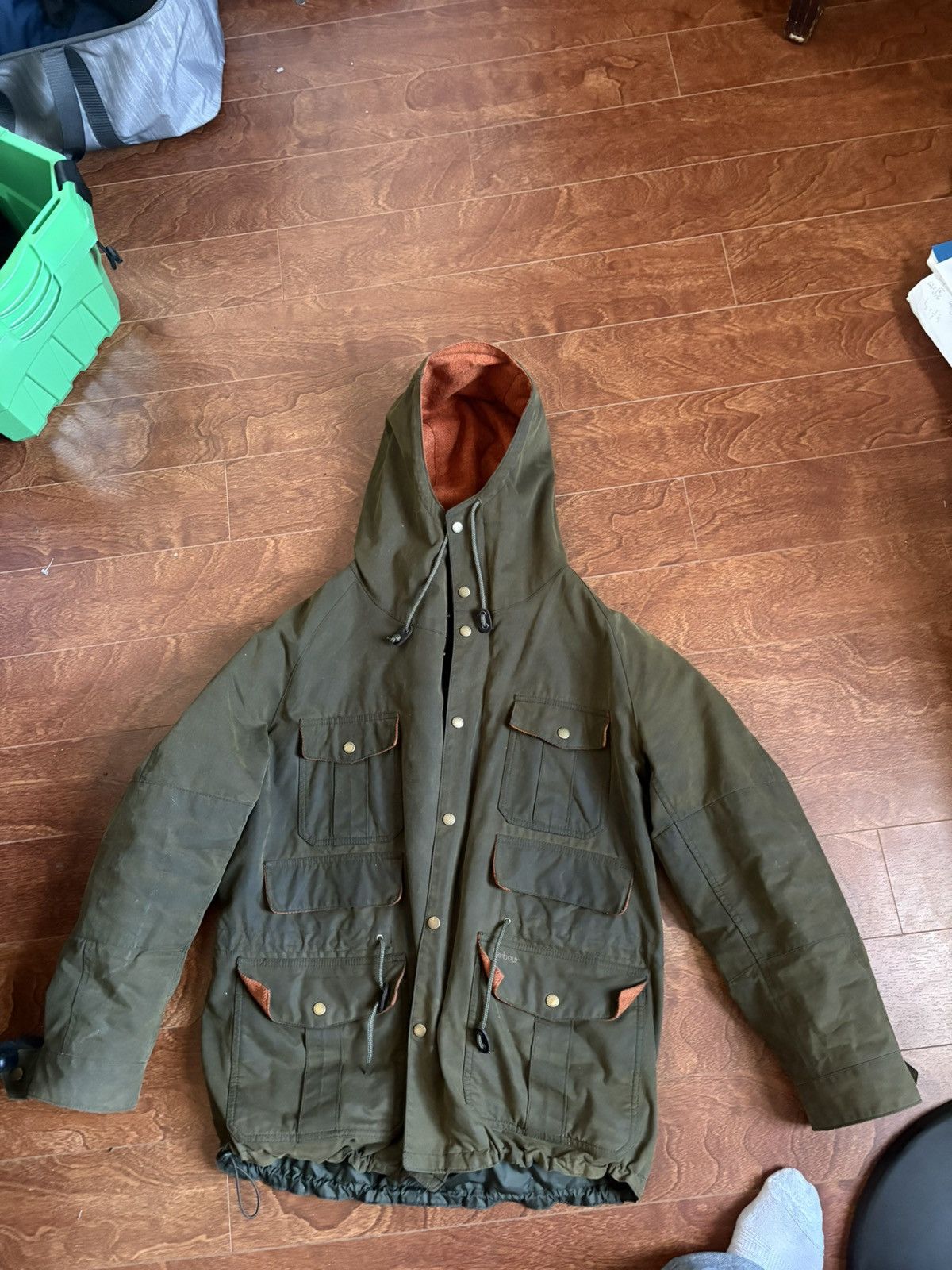 Barbour vintage waxed barbour hooded field jacket Size US XL / EU 56 / 4 - 8 Thumbnail