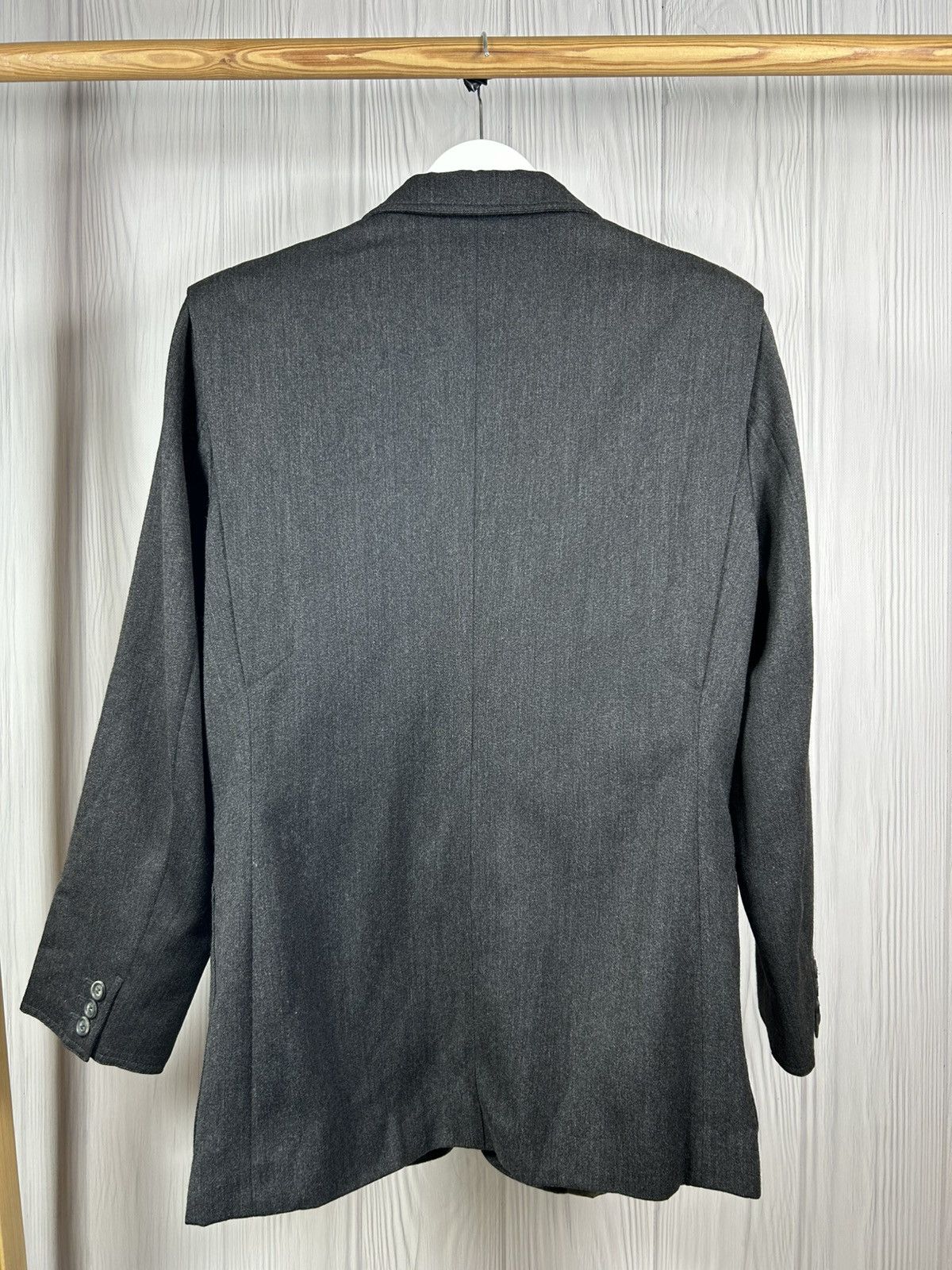 Max Mara Vintage MaxMara Grey Virgin Wool Blazer Jacket Made in Italy Size L / US 10 / IT 46 - 7 Thumbnail